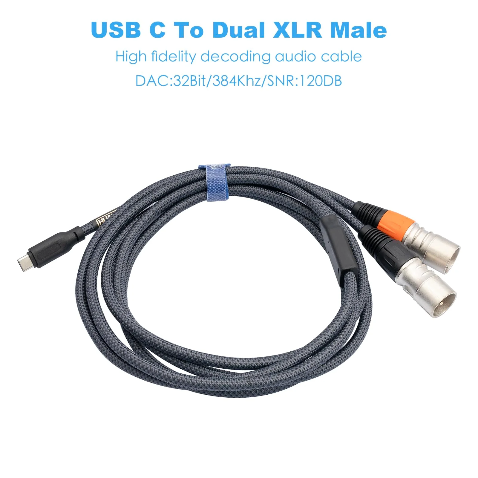 10FT USB C to Dual XLR Male Audio Cable - Hi-Fi 32Bit/384Khz USB C to XLR Audio Cable for Phone to Power Amplifier Connection High-end 10Feet - Image 7