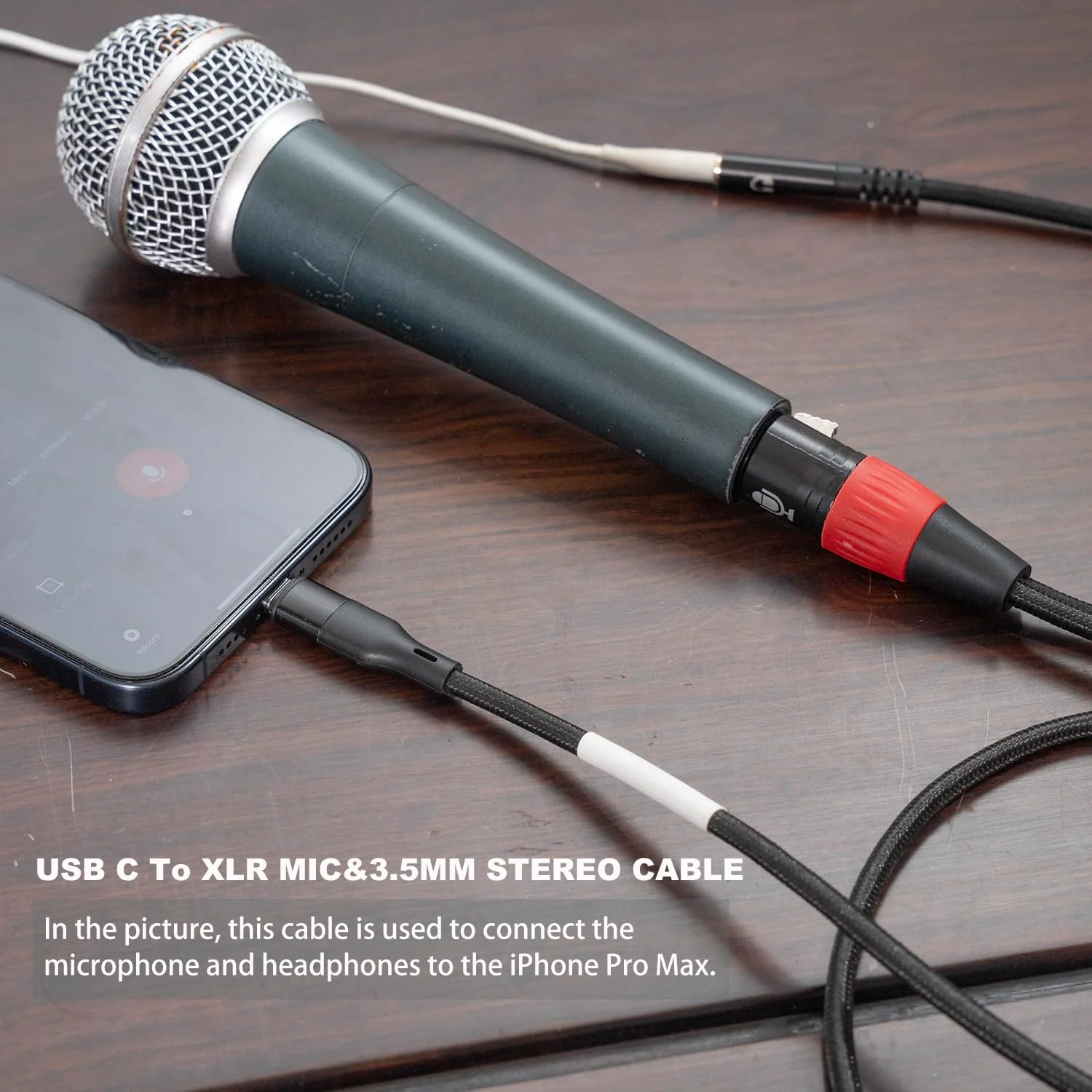 10FT USB C to XLR Female Microphone Cable & 3.5mm (1/8") Female Stereo Out Adapter,USB C to 3.5mm Headphone Cable&XLR Female Microphone Record Cable for iPhone 15 Garageband,Tablet,Laptop 10 feet - Image 5