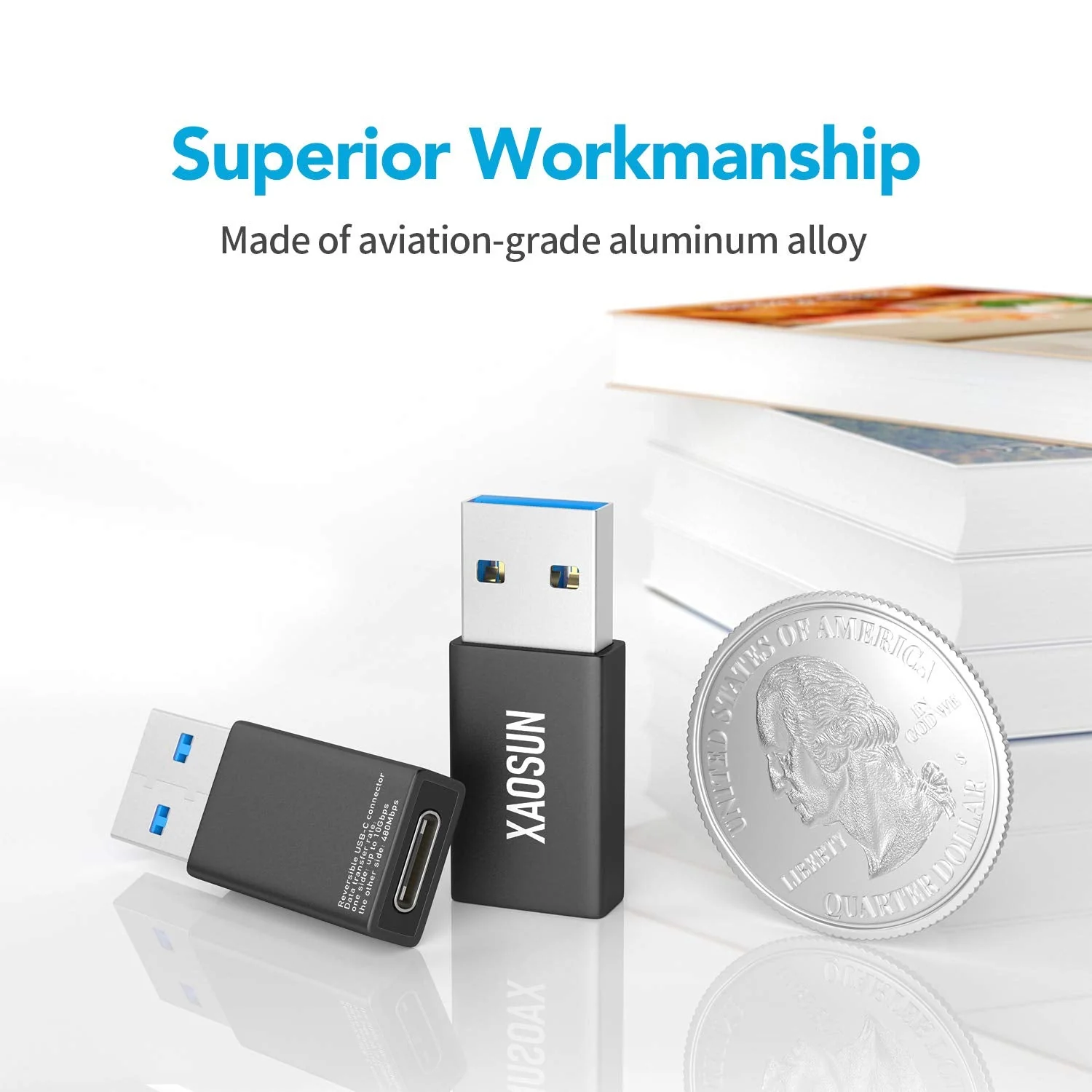 [10Gbps] USB C Female to USB Male Adapter (2-Pack), 3.1 USB A to USB C Adapter, XAOSUN One-Sided SuperSpeed Data Sync & 100W Fast Charging For iphone 15 Plus Pro Max, Laptop, Charger, Quest Link, etc. Black - Image 7