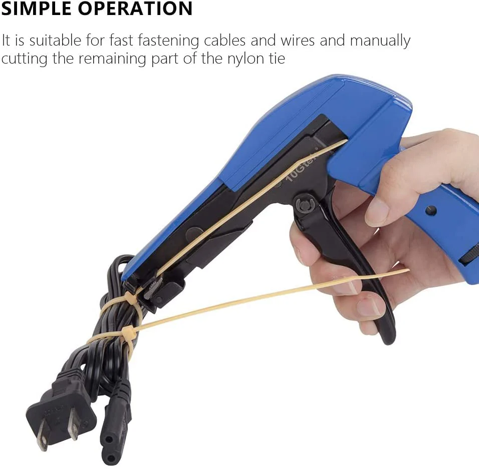 10Gtek Cable Tie Gun - Fastening and Cutting Tool with Handle Special for Nylon Cable Tie Fasten and Cut Cables in Blue - Image 4
