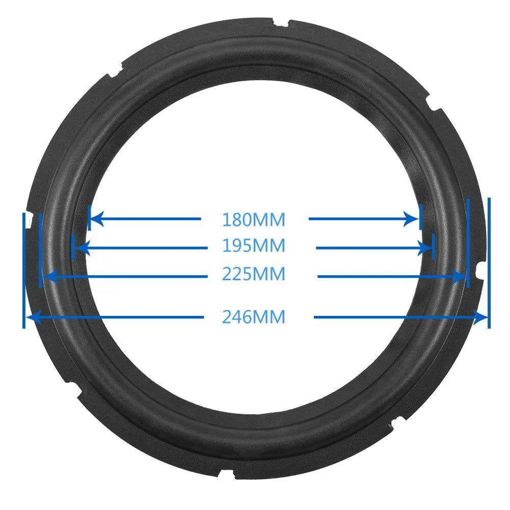 10inch Perforated Speaker Rubber Speaker Subwoofer Surround Rings Replacement Parts for Speaker Repair or DIY(2 pcs) 2 pcs - Image 3