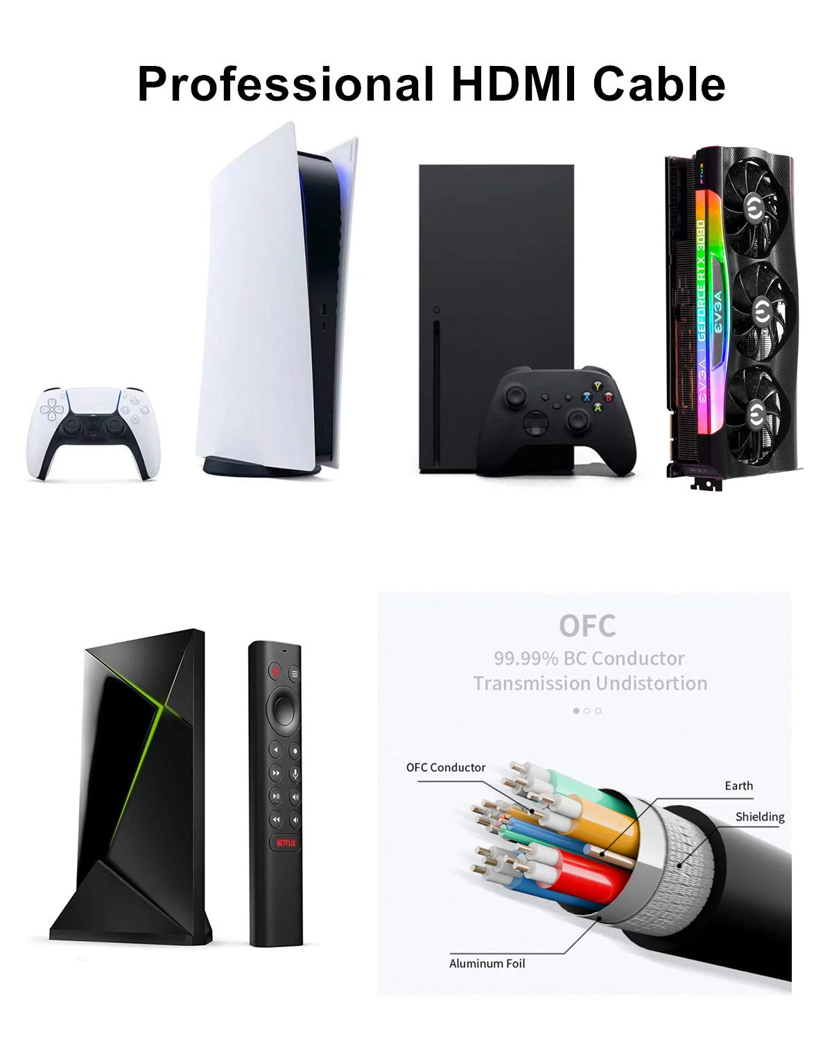 10K 8K 4K HDMI Cable 48Gbps 5 FT, Certified Ultra High Speed HDMI® Cable 4K 240Hz 144Hz 120Hz 8K60Hz 0.01ms HDR10+ eARC HDCP2.3 Netflix Roku TV PC Monitor Projector PS5 Xbox 5feet/1.5m - Image 4