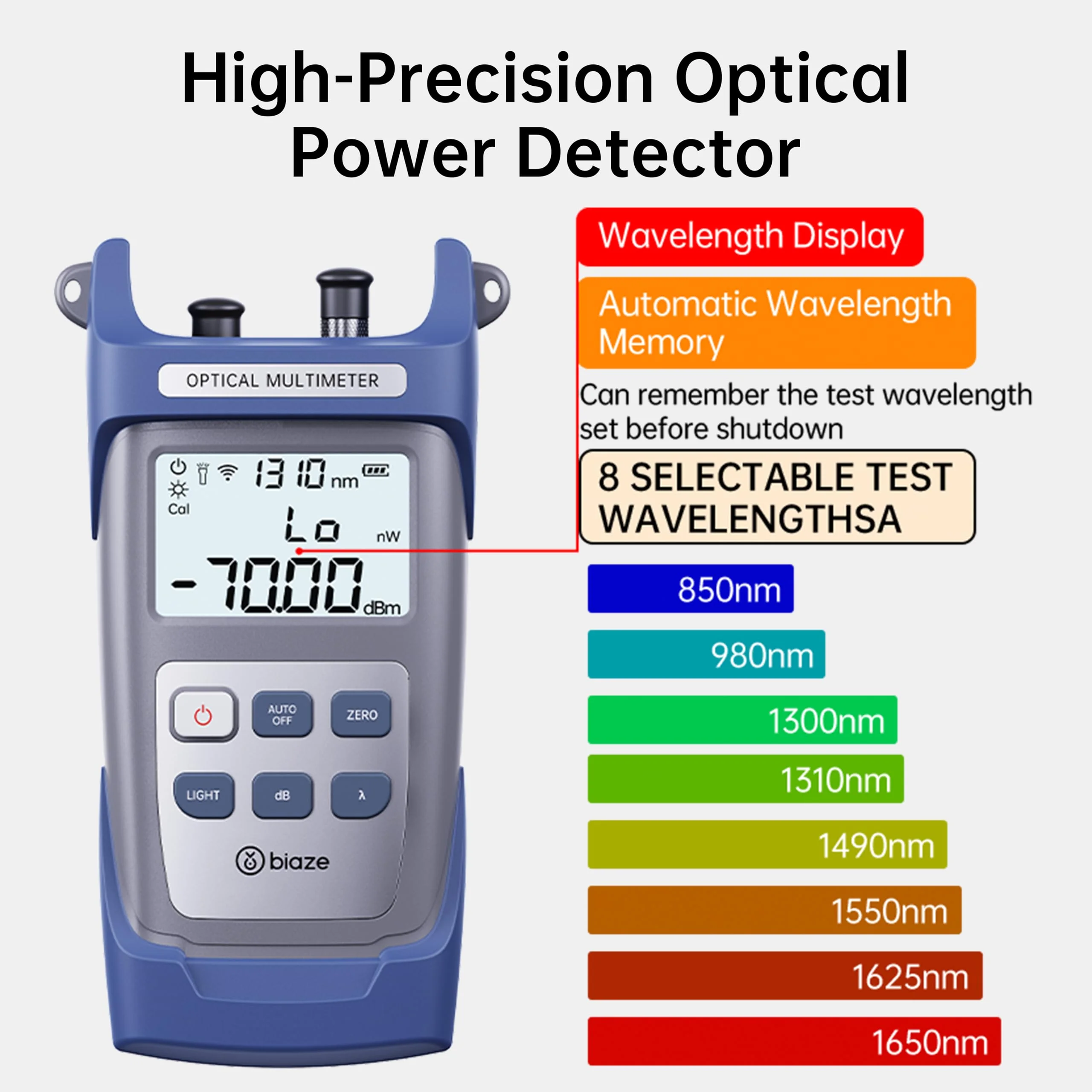 10mW Fiber Optical Power Meter & Visual Fault Locator Combo, 10km Red Light Source with FC/SC/ST Adapters for Fiber Optic Cable Loss Testing - Image 2
