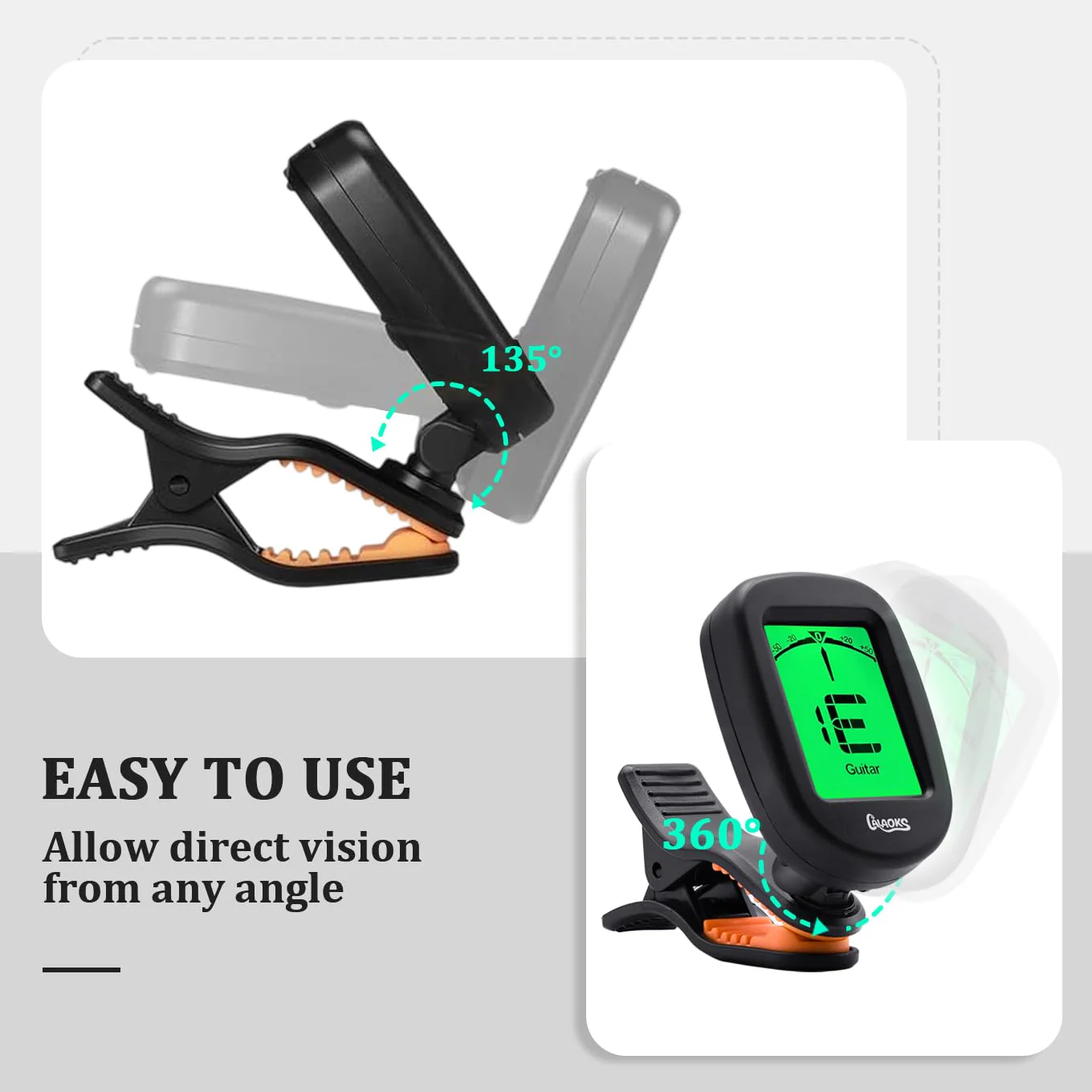 10Pack Guitar Tuner Clip on-Accurate Chromatic,Acoustic Guitar Bass Violin Ukulele Tuner GuitarTuner 10Pack - Image 2