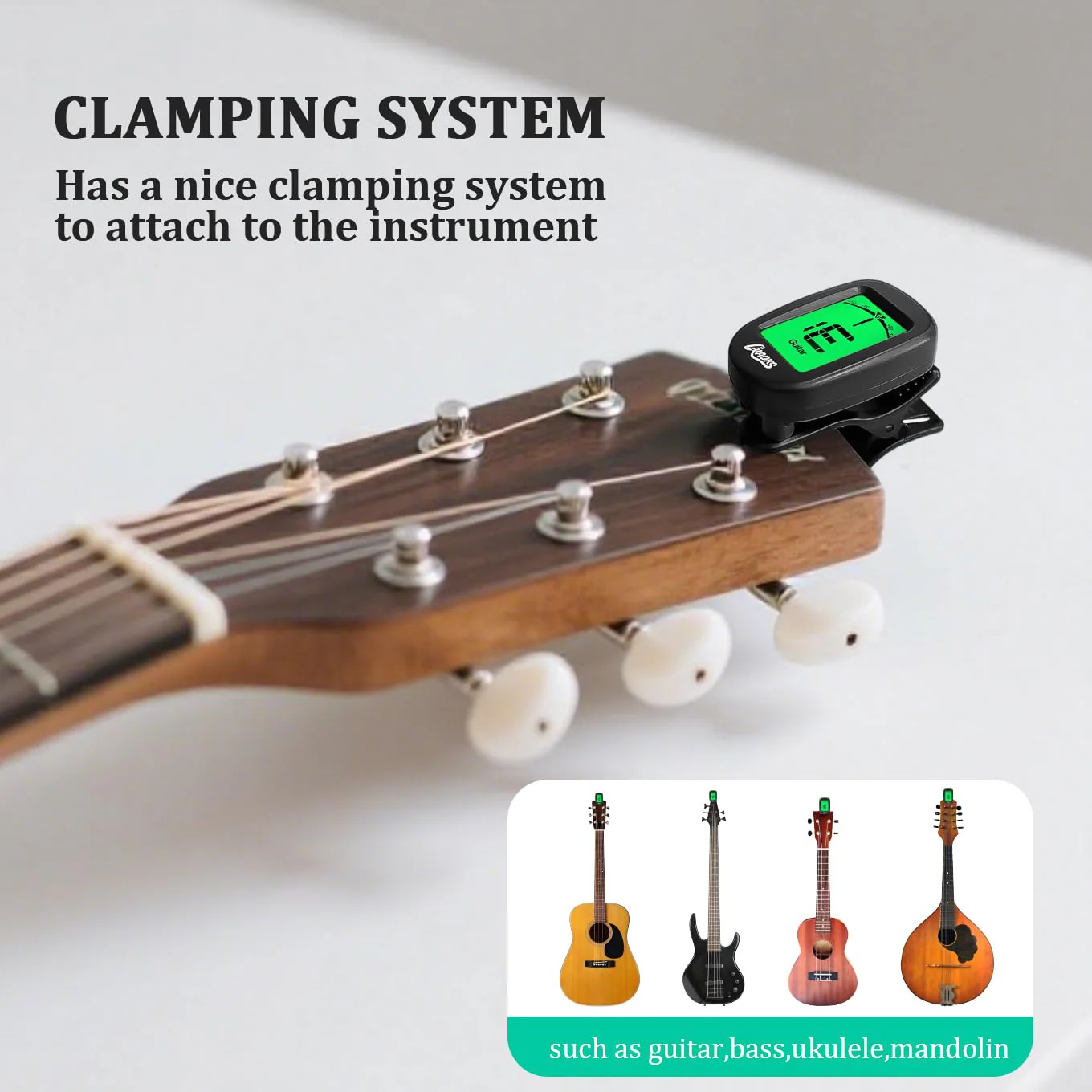 10Pack Guitar Tuner Clip on-Accurate Chromatic,Acoustic Guitar Bass Violin Ukulele Tuner GuitarTuner 10Pack - Image 6