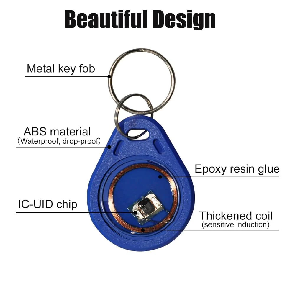 10pcs 13.56MHz UID Rewritable IC Clone Smart Key Fobs,Blank Tag Writable Readable,Access Control RFID Tag Token,Access Control Key Card Used to Copy/Clone Card Keyfob - Image 5