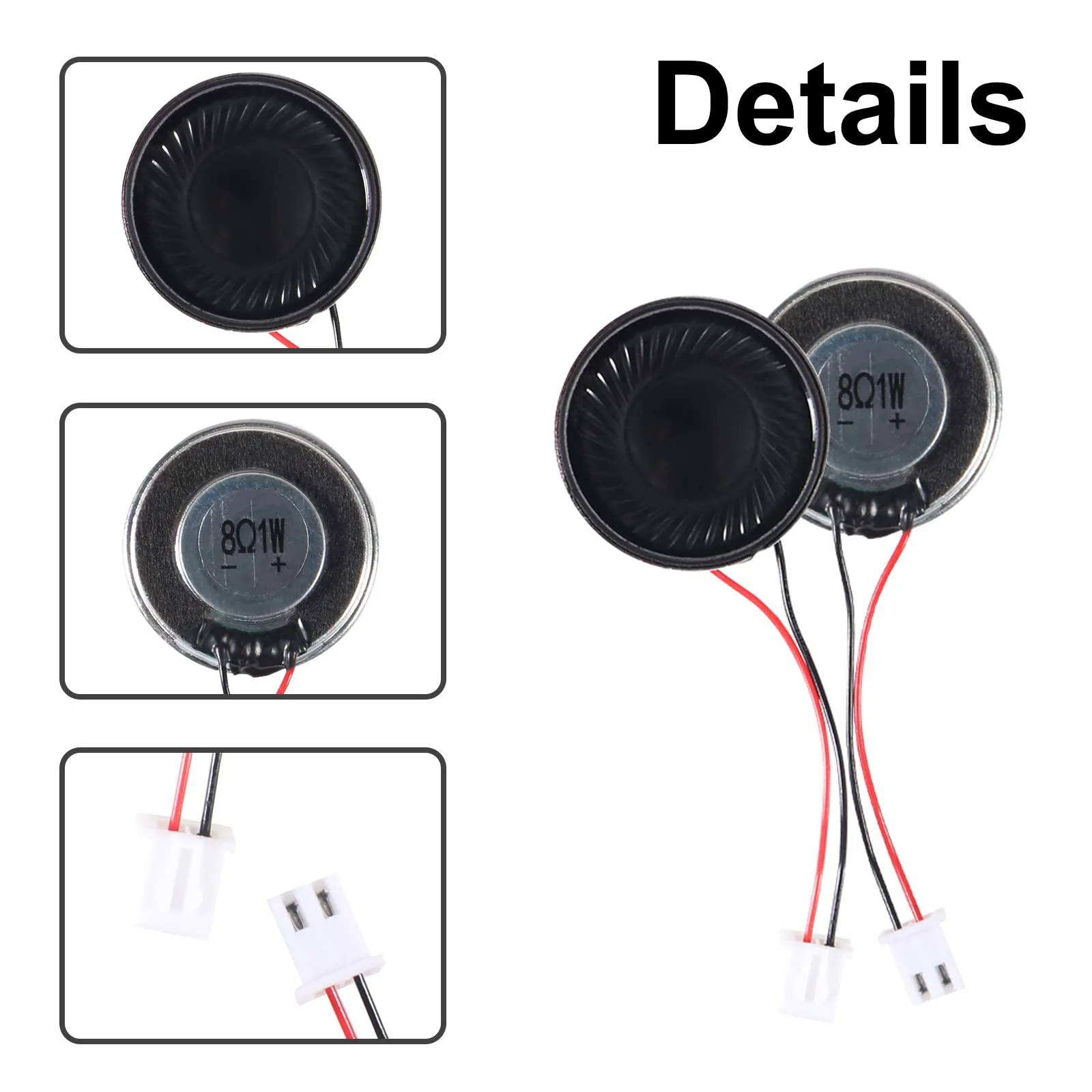 10Pcs 1W 8 Ohm Metal Shell Mini Loudspeaker Round Internal Magnet Speaker MP3 MP4 Player Speaker 1W 8 Ohm with terminal - Image 4