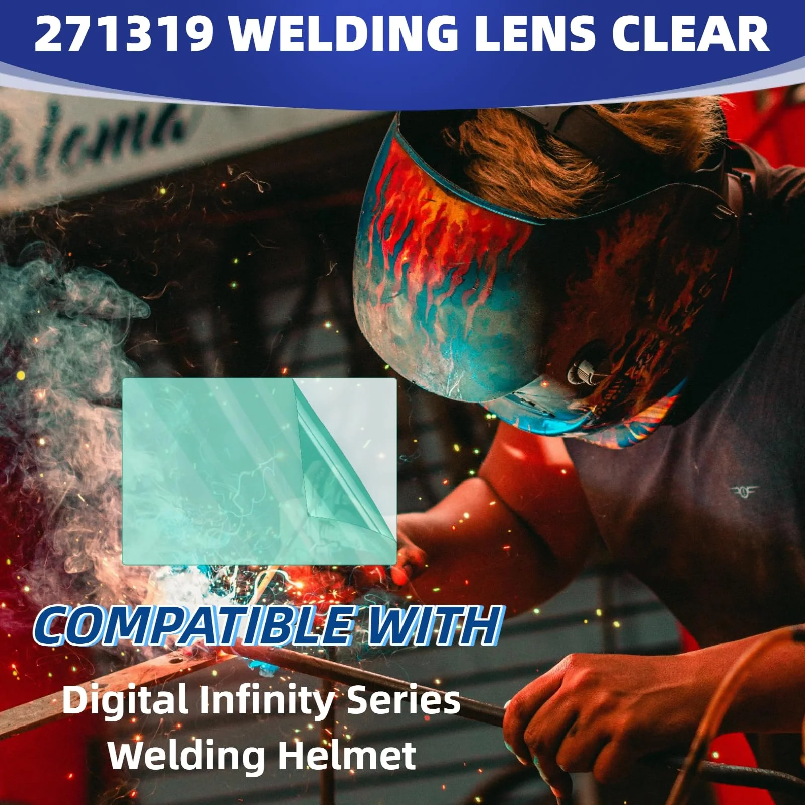 10pcs 271319 Helmet Clear Inside Cover Lens Compatible Digital Infinity Series Welding Helmet - Image 2