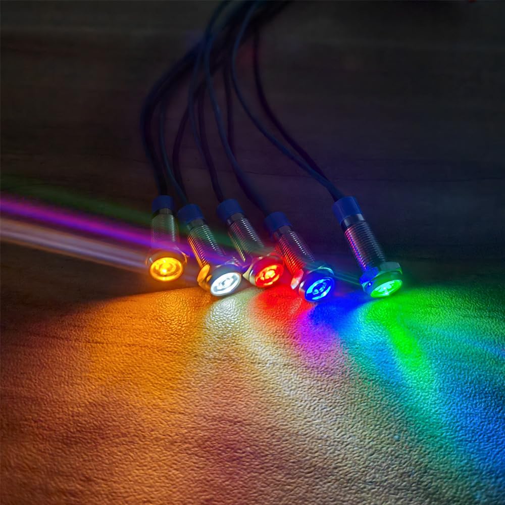 10pcs 6mm 3V-4.5V-5V-6V-7.5V-9VDC LED Metal Indicator Light Waterproof Signal Lamp Pilot Dash Directional Car Truck Boat with Wire(Red/Orange/Blue/Green/White) R/G/B/A/W - Image 4