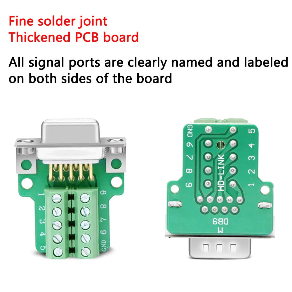 10PCS DB9 Female Breakout Connector,DB9 Solderless RS232 D-SUB Serial to 9-pin Port Terminal Adapter Connector Breakout Board with Case Long Bolts Tail Pipe 10PCS Female Adapter - Image 5
