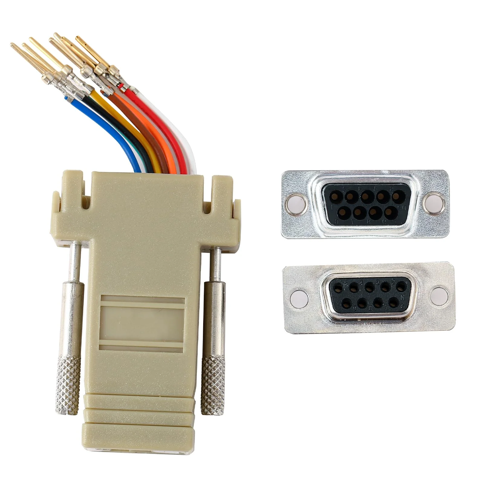 10PCS DB9 Female Ethernet Adapter, 9 Pin Serial Port Female to RJ45 Ethernet LAN Extend Modular Converter, F/F - Image 2