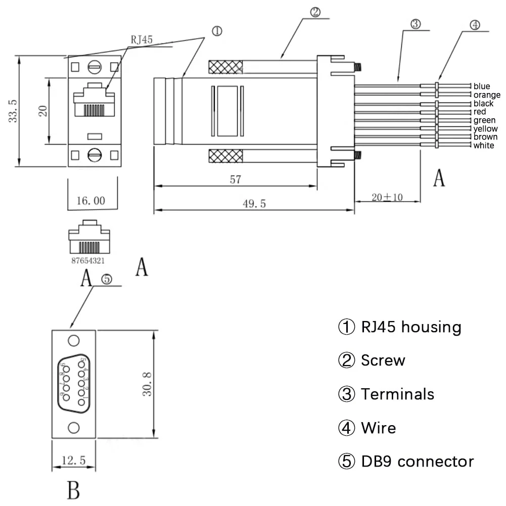 10PCS DB9 Female Ethernet Adapter, 9 Pin Serial Port Female to RJ45 Ethernet LAN Extend Modular Converter, F/F - Image 6
