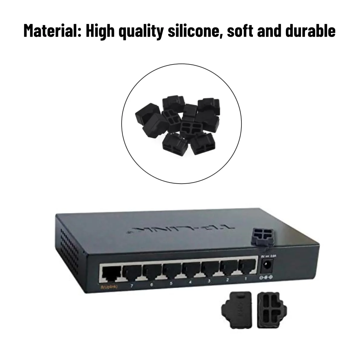 10Pcs Ethernet Dust Cover, RJ45 Anti-Dust Silicone Plugs Protector Stopper Cap for Female Port Protector/Blocker, Port Protector for Switch, Router, Media Converters - Image 7