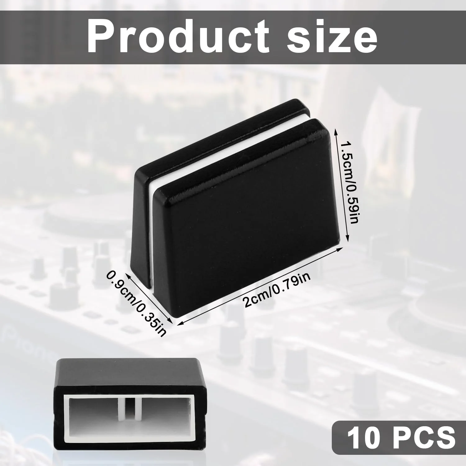 10pcs Fader Caps, Fader Caps Mixer Slider Fader Knobs for Pioneer DJM350, 400, 500, 700, 750, 800, 850, 900NEXUS, 900SRT, 900NXS2, 2000, 2000nexus Easy to Install (Black) - Image 2