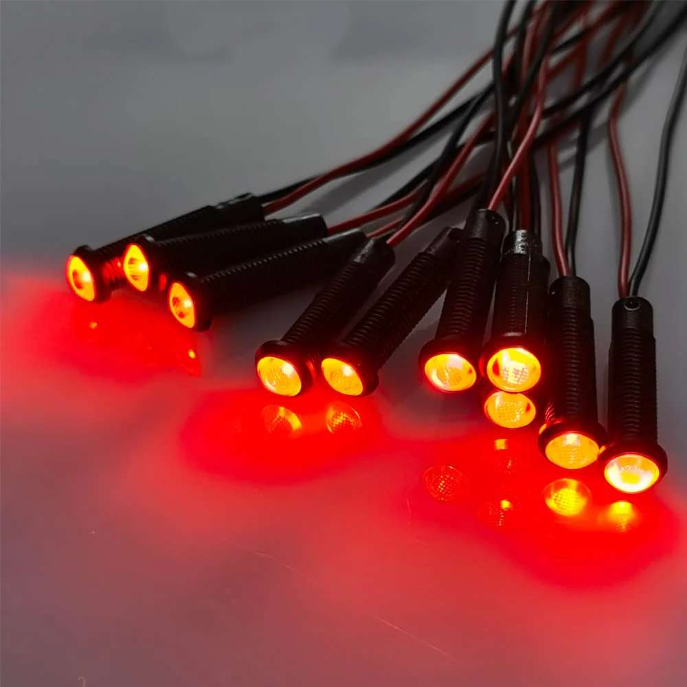 10pcs LED Plastic Indicator Pilot Light AC/DC 12-24V Mounting Hole Size 6mm(Red) red/12-24V/black shell - Image 4