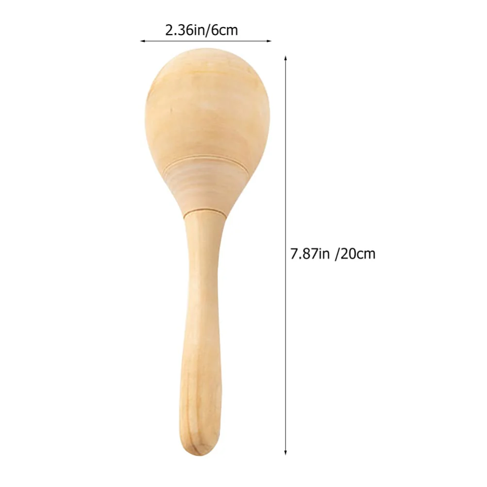10Pcs Maracas Hand Percussion Rattles DIY Wood Maracas with Crisp Blow Sound for Music Party Favors 7.86X2.36X2.36Inch - Image 2
