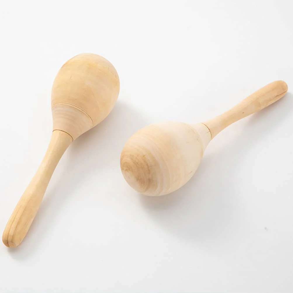 10Pcs Maracas Hand Percussion Rattles DIY Wood Maracas with Crisp Blow Sound for Music Party Favors 7.86X2.36X2.36Inch - Image 8