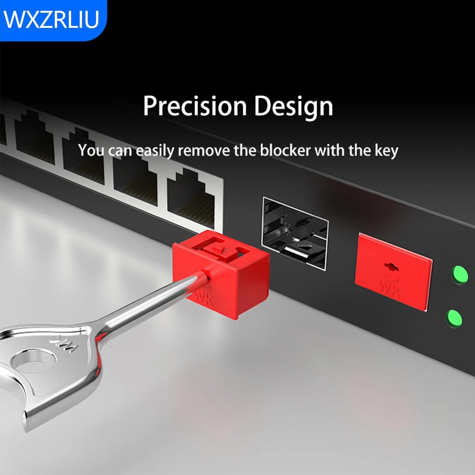 10Pcs SFP Port Lock with 1 Keys,Switch Port Lock/Fiber Port Security Plug,SFP Dust Cap to Prevent Unauthorized Access,Suitable for Data Centers, Server Room,Desktops,Laptops,etc. (Black) Black - Image 3