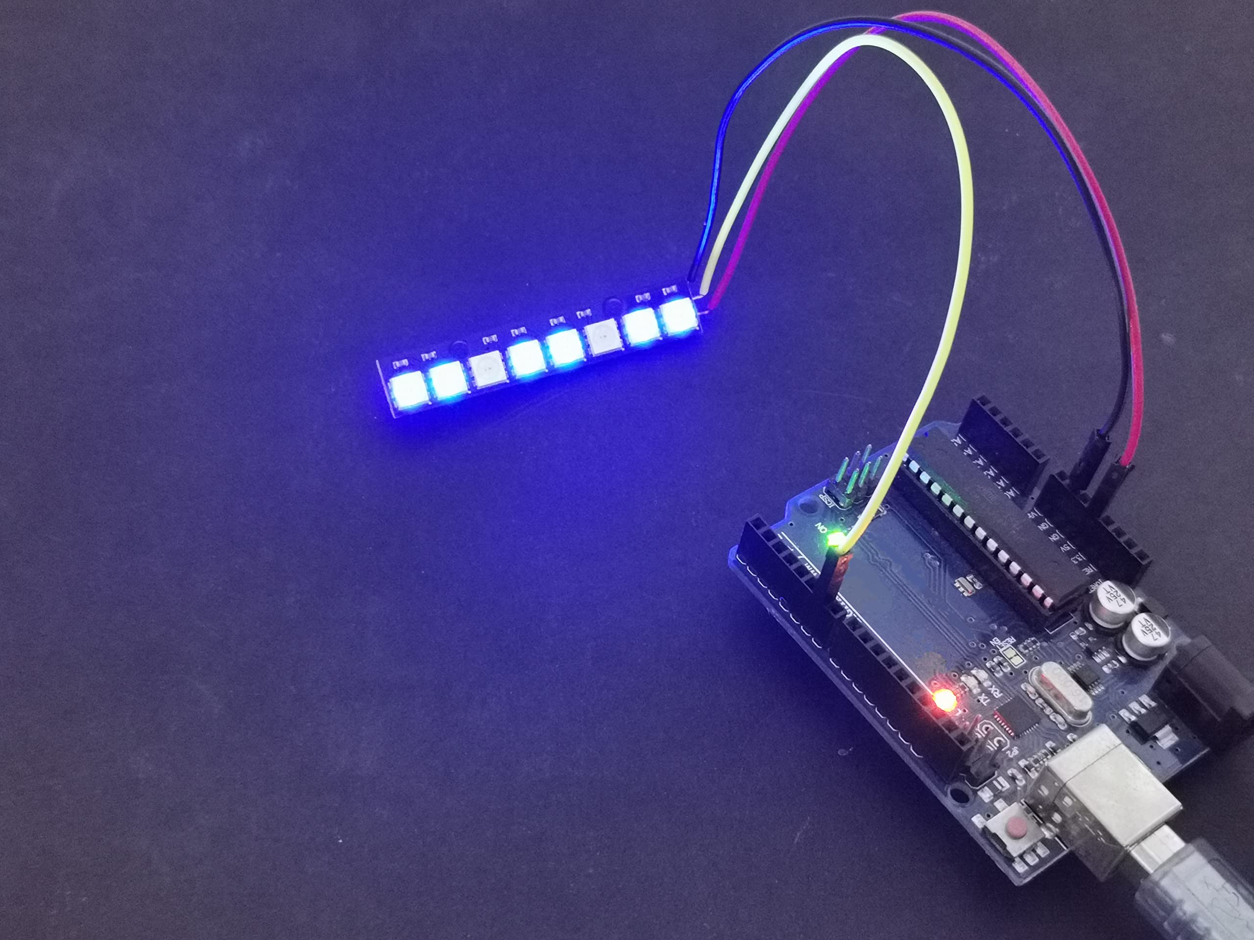 10PCS WS2812 RGB LED Stick Ring 8 X 5050 WS2812B 8 Bits Individual addressable LED Lamp Light with Integrated Drivers for Arduino Raspberry Pi Mirco:bit ESP32 for Decorative Lighting - Image 4