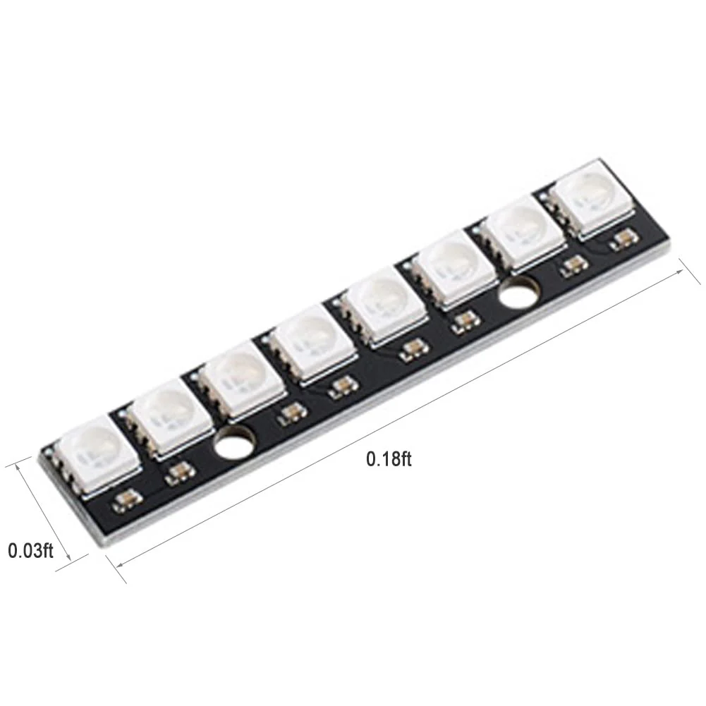 10PCS WS2812 RGB LED Stick Ring 8 X 5050 WS2812B 8 Bits Individual addressable LED Lamp Light with Integrated Drivers for Arduino Raspberry Pi Mirco:bit ESP32 for Decorative Lighting - Image 5