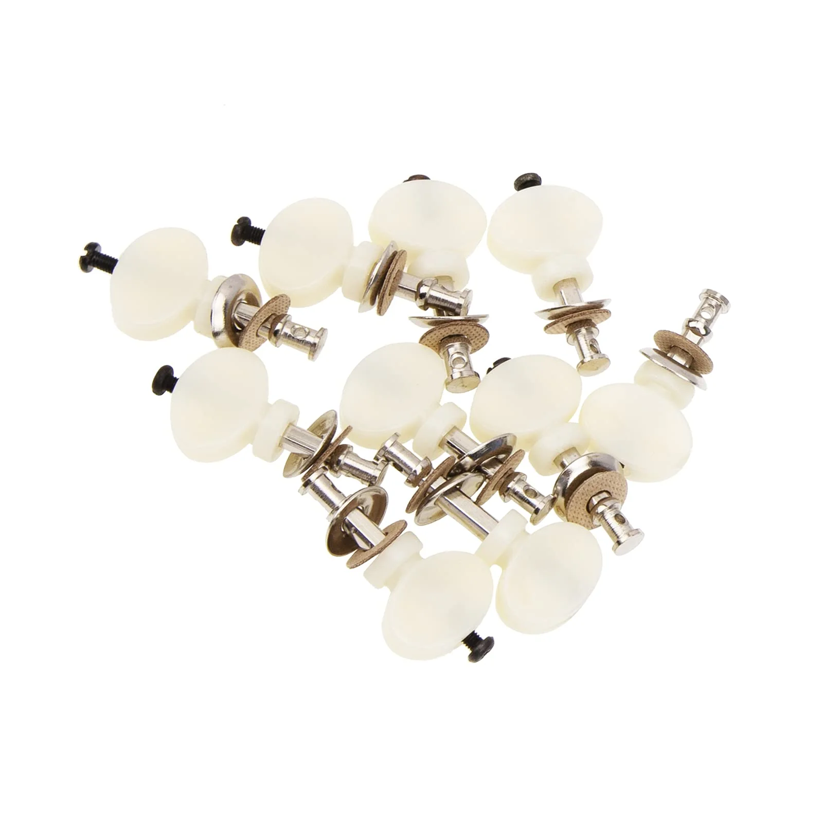 10Pcs Yootones Ukulele Guitar String Tuning Pegs Keys Heads Knobs Compatible with Ukulele String Quasi-Plastic Handle Musical Tuners Instrument Accessories (White) White - Image 5