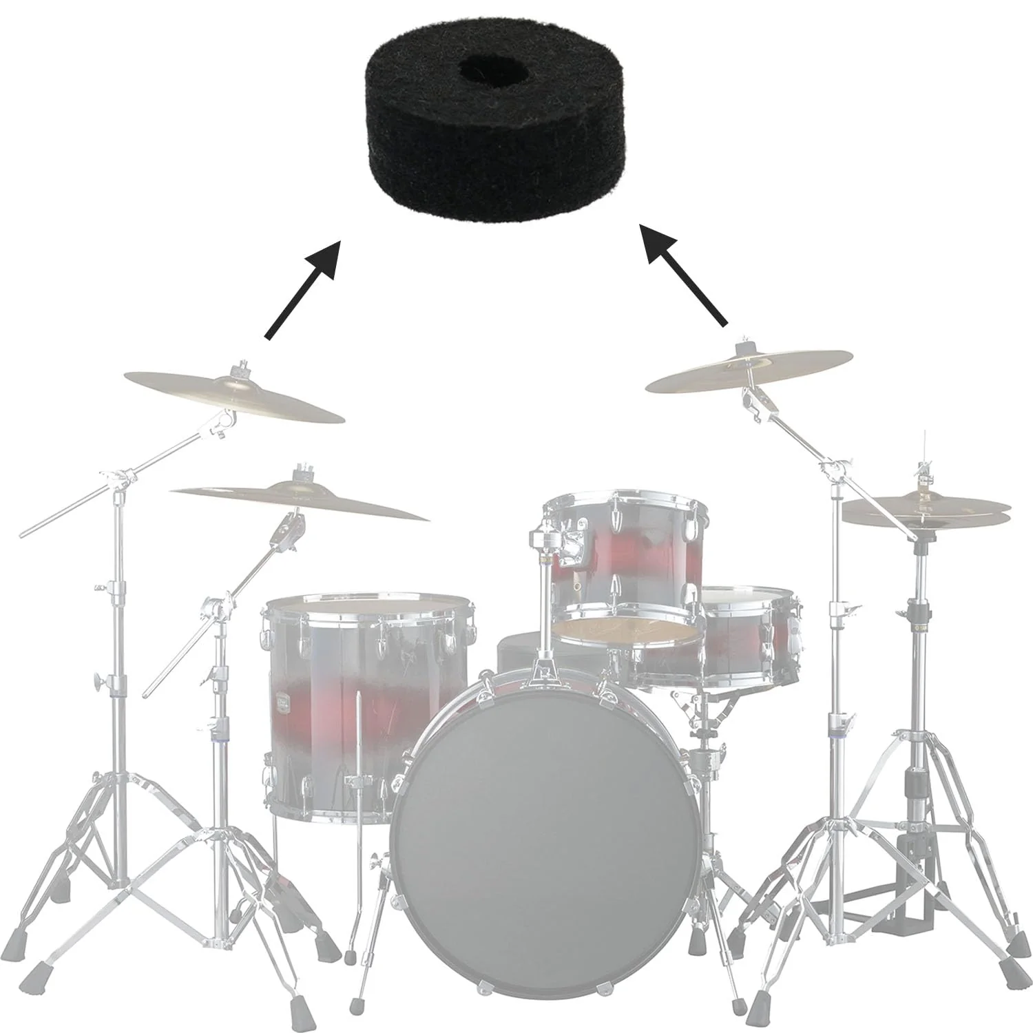 10Sets Cymbal Stand Felt Fisher Kit Plastic Drum Cymbal Stand Sleeves Drum Accessories, Black - Image 4