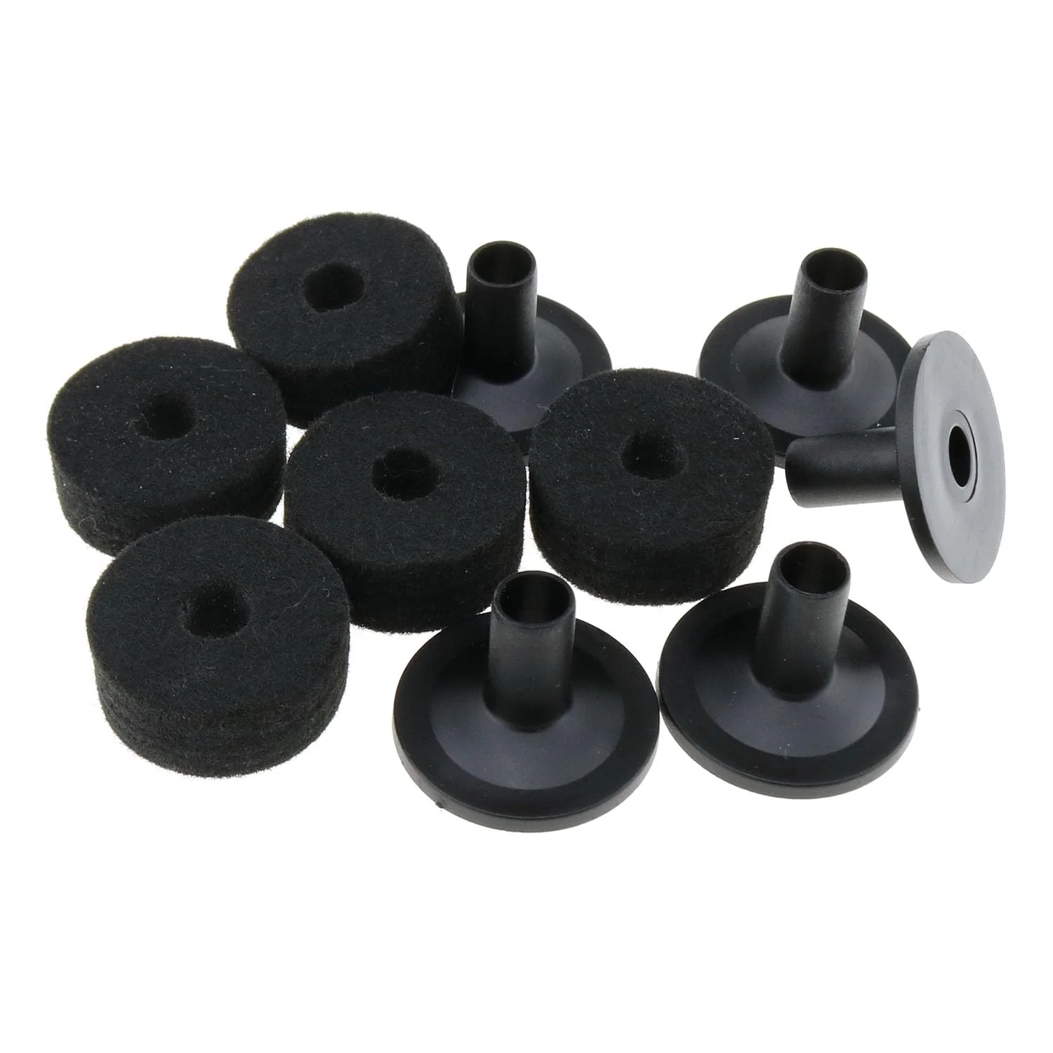 10Sets Cymbal Stand Felt Fisher Kit Plastic Drum Cymbal Stand Sleeves Drum Accessories, Black - Image 5