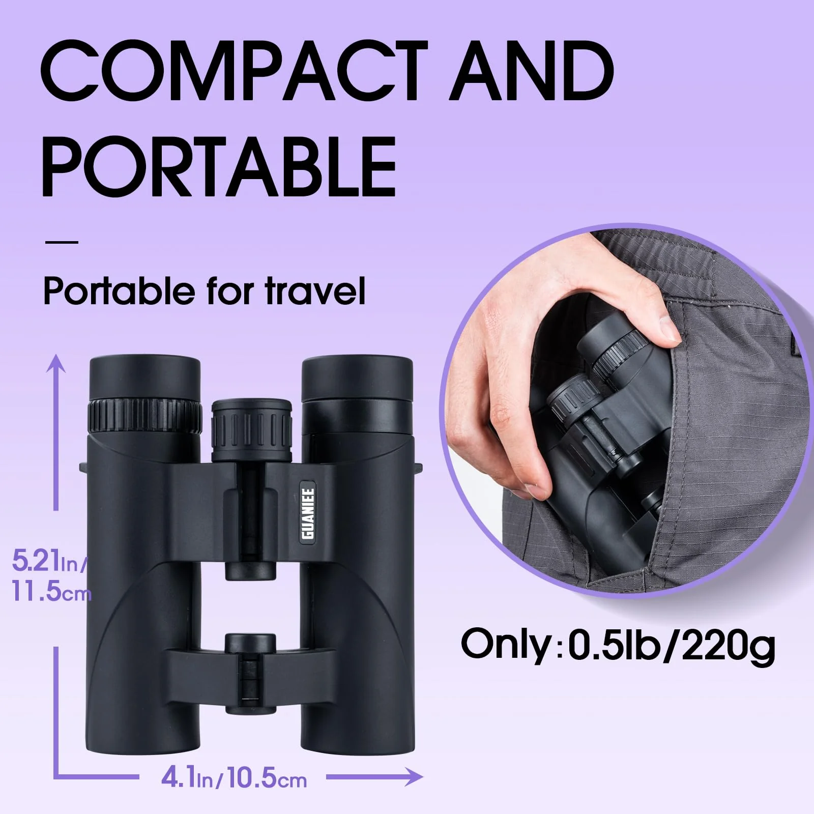 10x25 Binoculars for Kids Mini Pocket Compact Binoculars Waterproof Small Binocular for Bird Watching Travel Stargazing Outdoor Sports Purple - Image 3
