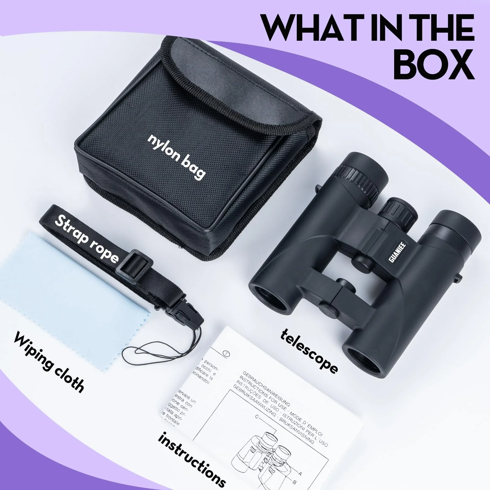 10x25 Binoculars for Kids Mini Pocket Compact Binoculars Waterproof Small Binocular for Bird Watching Travel Stargazing Outdoor Sports Purple - Image 6