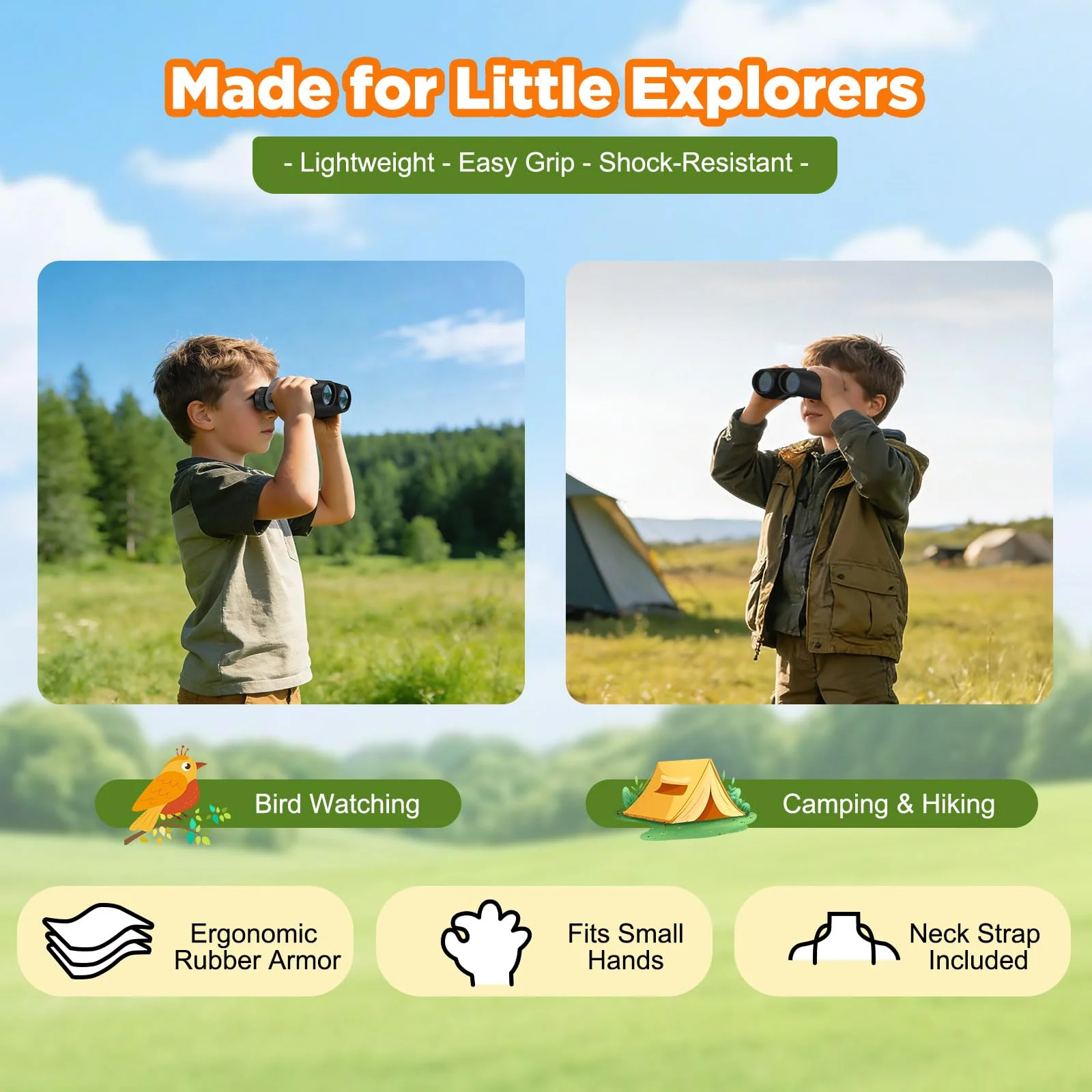 10x25 Compact Binoculars for Adults & Kids - High Power Mini Binoculars with BAK4 Prism & FMC Coating for Bird Watching, Hiking, Cruise Travel - Includes Carrying Case & Neck Strap - Image 3