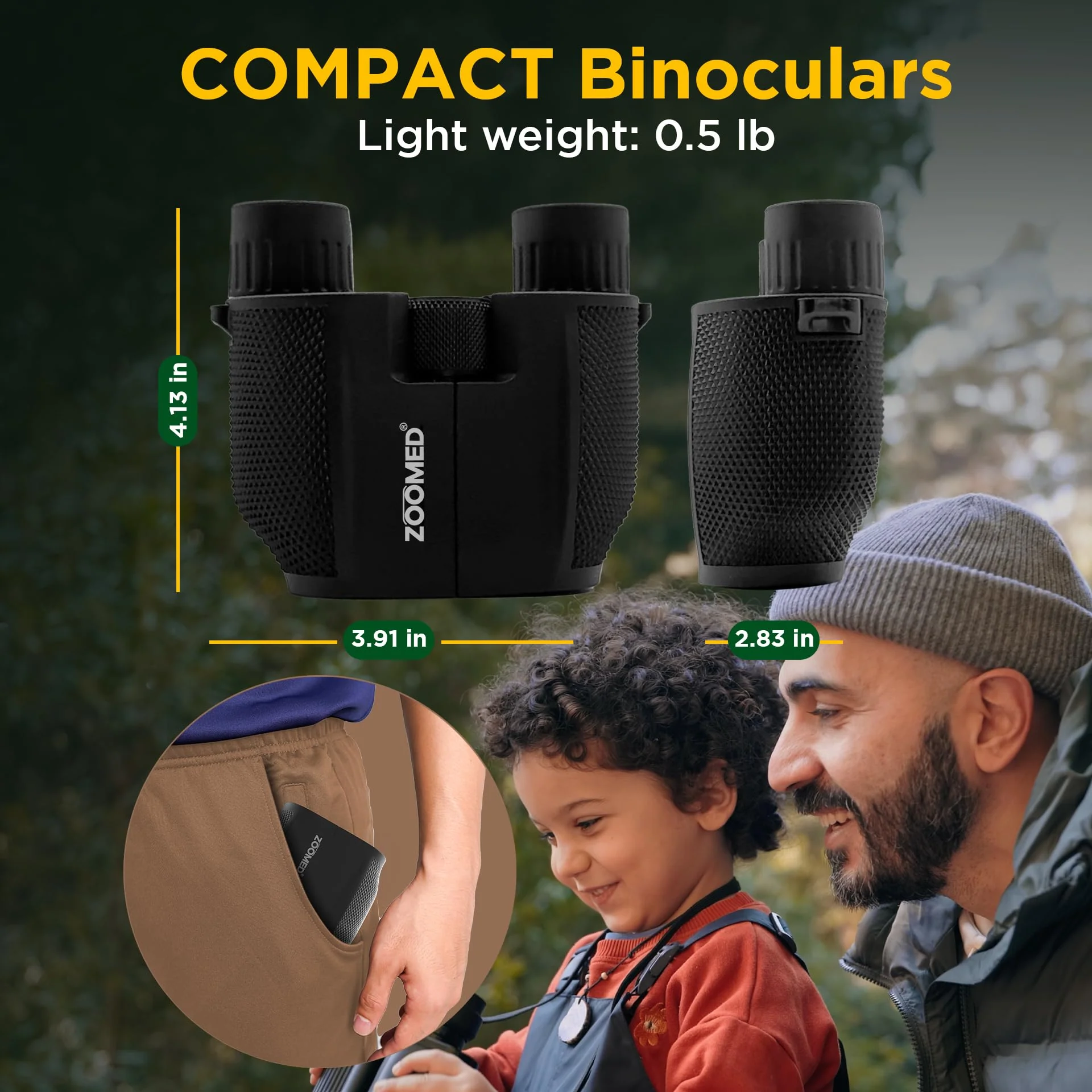 10x25 High-Powered Compact Binoculars for Adults – Long Range Bird Watching, Travel for Cruise Ship, Lightweight Small for Hiking, Sports & Outdoor Adventures 10x25 Black Binoculars - Image 3