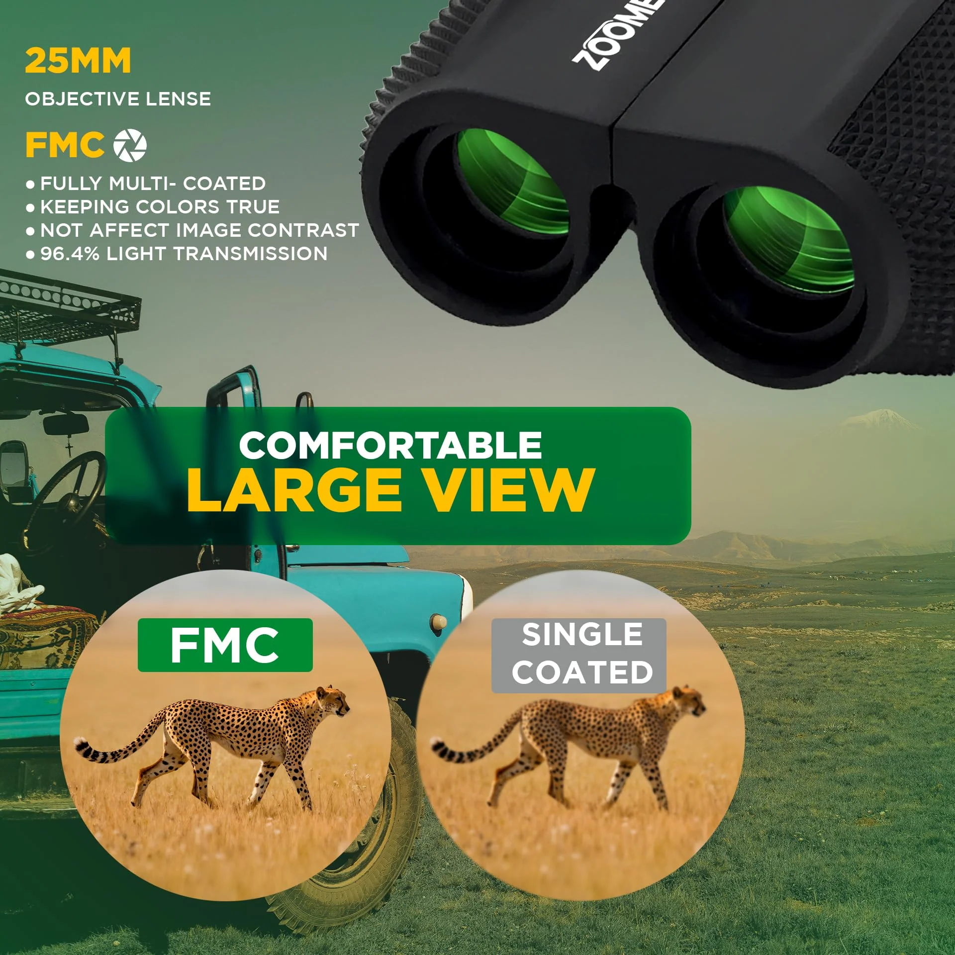 10x25 High-Powered Compact Binoculars for Adults – Long Range Bird Watching, Travel for Cruise Ship, Lightweight Small for Hiking, Sports & Outdoor Adventures 10x25 Black Binoculars - Image 7