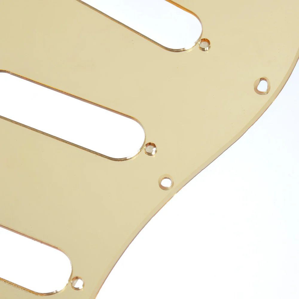 11 Hole ST/Strat Style Pickguard SSS Pick Guard for USA/Mexico Stratocaster/Strat Modern Style Guitar Parts, 3 Ply with Screws (Gold Mirror) Gold Mirror - Image 3