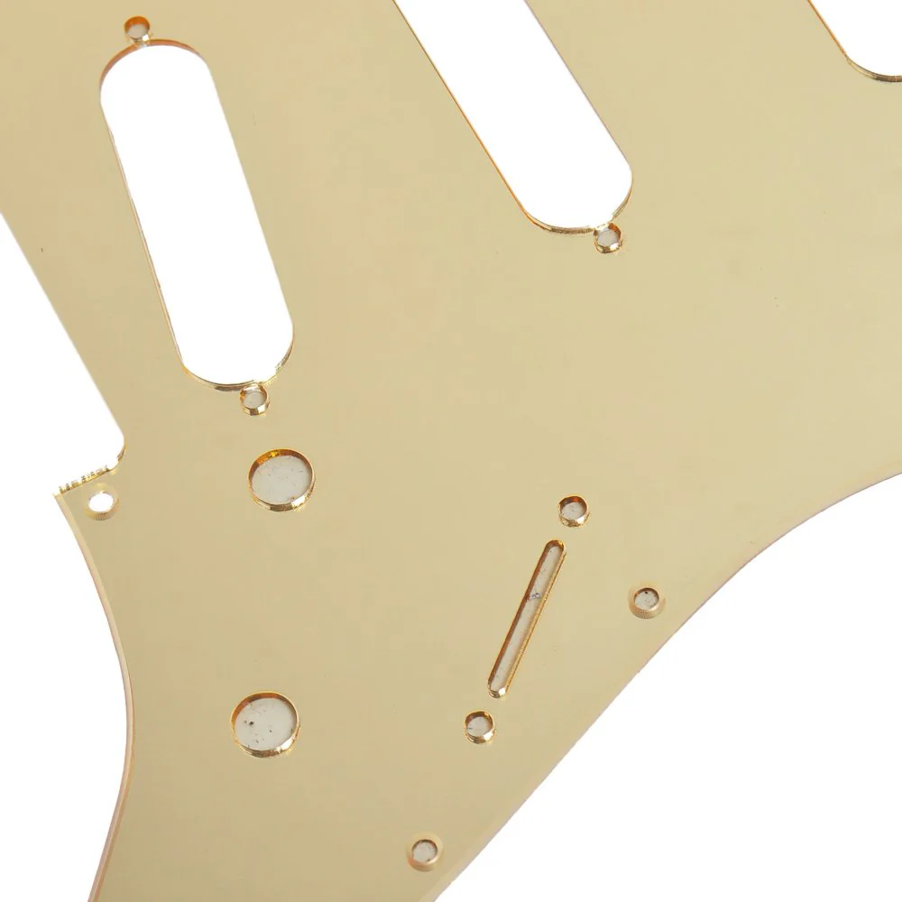 11 Hole ST/Strat Style Pickguard SSS Pick Guard for USA/Mexico Stratocaster/Strat Modern Style Guitar Parts, 3 Ply with Screws (Gold Mirror) Gold Mirror - Image 4