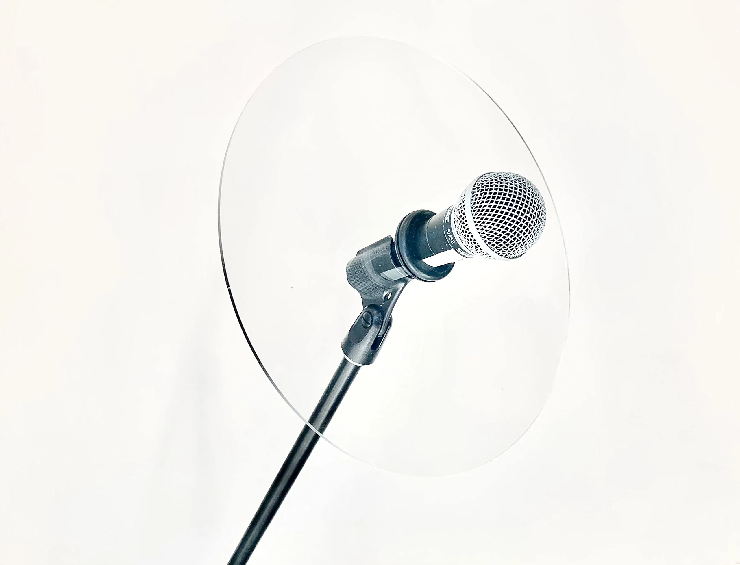 (11 inch Diameter) Crystal Clear Acrylic Vocal and Horn Deflector Shield: 4 Styles for Trumpet Saxophone Trombone Vocals and More 3mm Rigid Cast 11 inch Vocal And Horn Shield - Image 5