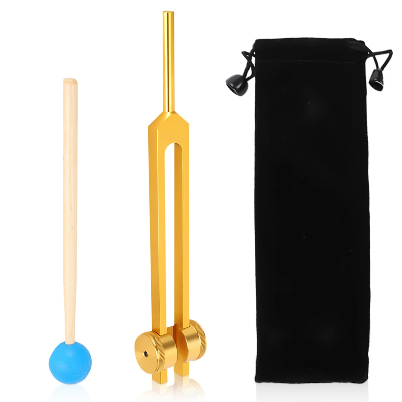 111HZ Tuning Forks for Healing, Frequency Tuning Fork with Hammer Frequency Healing Devices for DNA Repair Healing Sound Healing Forks (Gold)