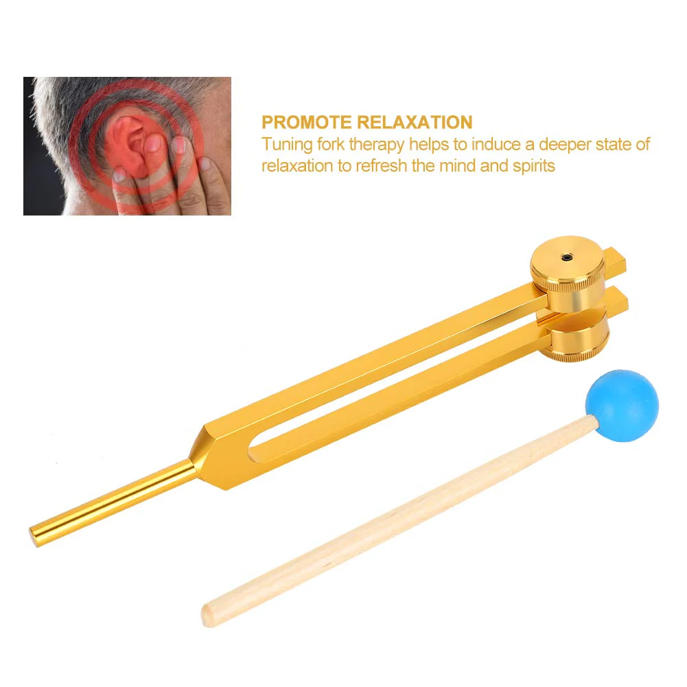 111HZ Tuning Forks for Healing, Frequency Tuning Fork with Hammer Frequency Healing Devices for DNA Repair Healing Sound Healing Forks (Gold) - Image 8
