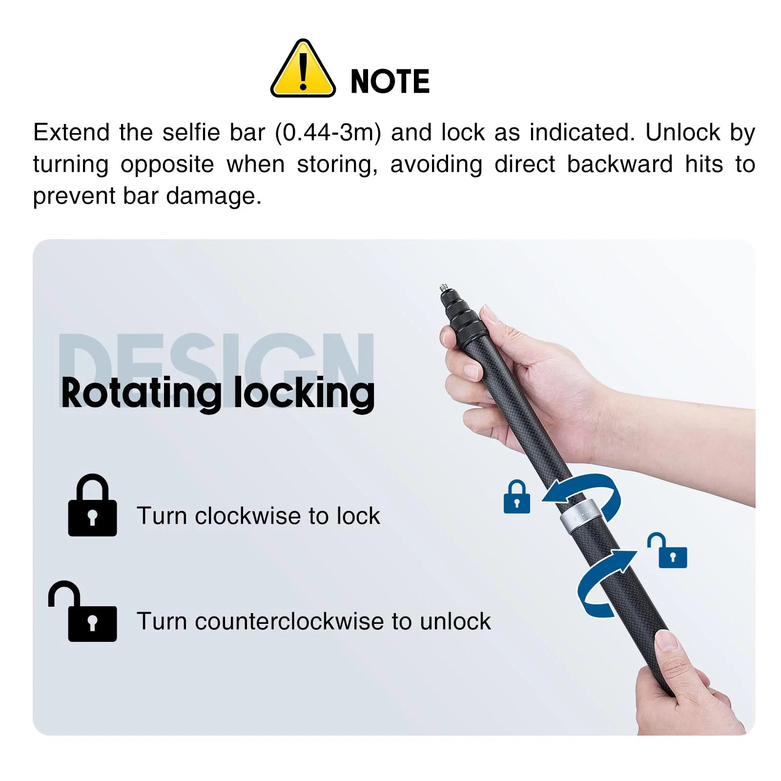 118"/3.0m Invisible Selfie Stick Carbon Fiber, 9.8ft Extended Super Long Pole Compatible with Insta360 X4 X3 ONE X2, ONE R, ONE X, ONE GO 3S 3 2 Action 360 Camera (17 to 118") - Image 6