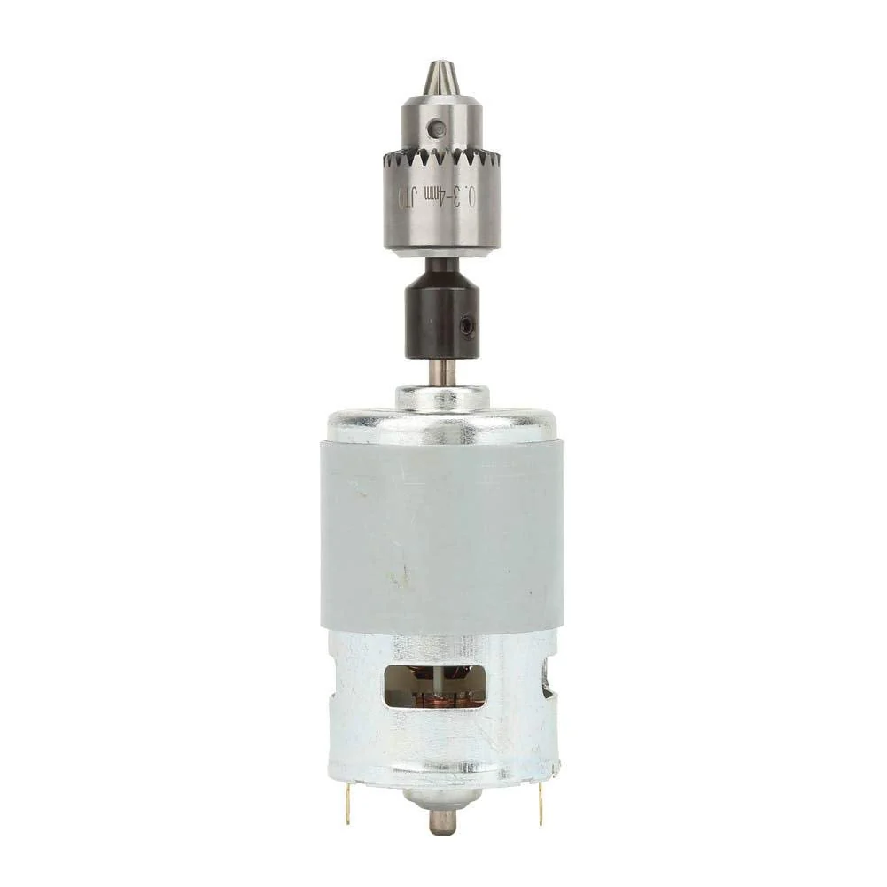 12-30 V Micro Motor Set 775 High-Performance Large Torsion Electric Motor Ball Bearing Shaft with Fan, Chuck, Wrench and Shaft Sleeve - Image 2