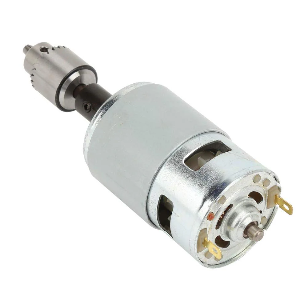 12-30 V Micro Motor Set 775 High-Performance Large Torsion Electric Motor Ball Bearing Shaft with Fan, Chuck, Wrench and Shaft Sleeve - Image 6