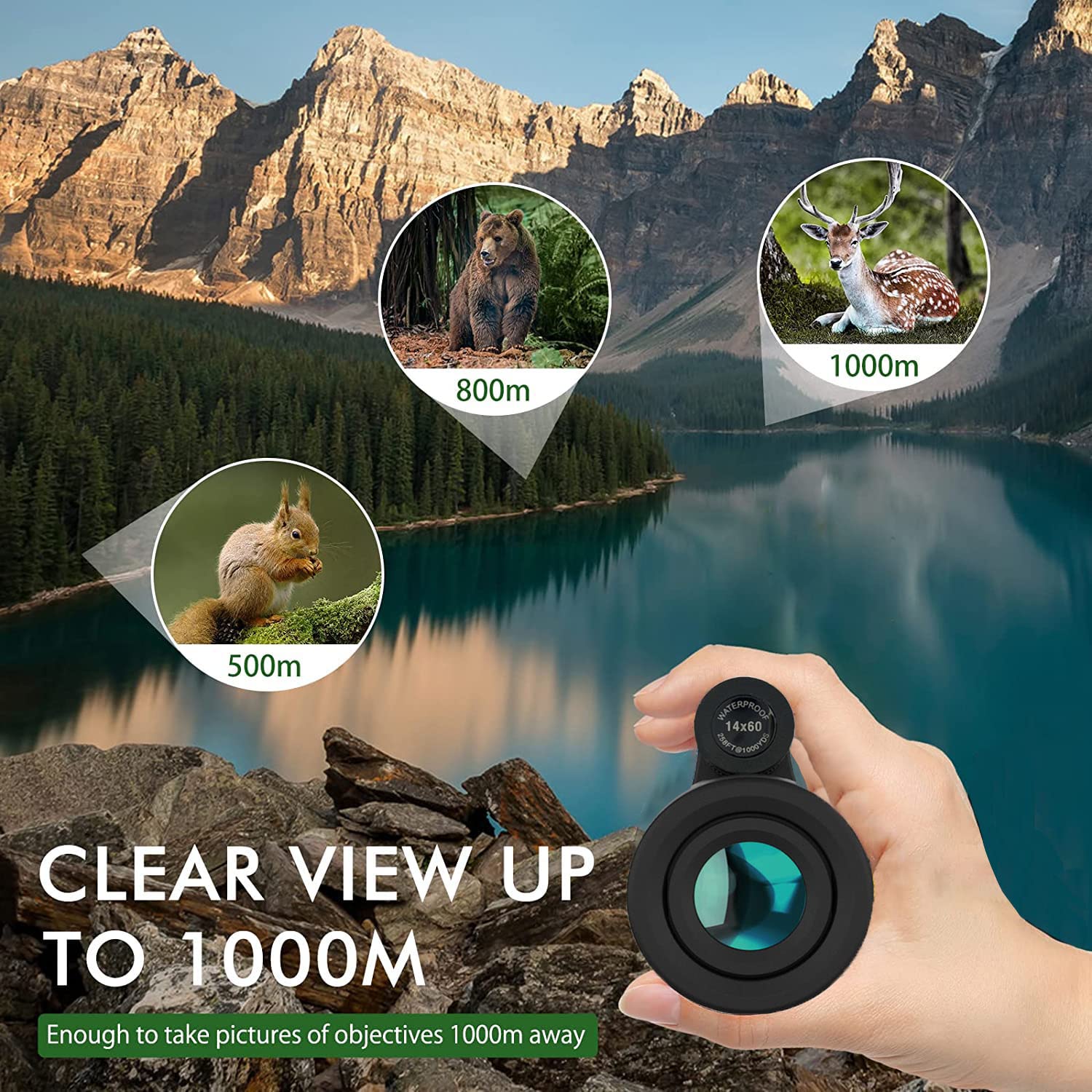 12×60 Monocular Telescope with Smartphone Holder & Upgraded Tripod, High Powered SMC & BAK4 Scope, Birthday Gifts for Men Dad Him Husband Teen, White Elephant Gift, Outdoors Survival Hiking Gear - Image 4