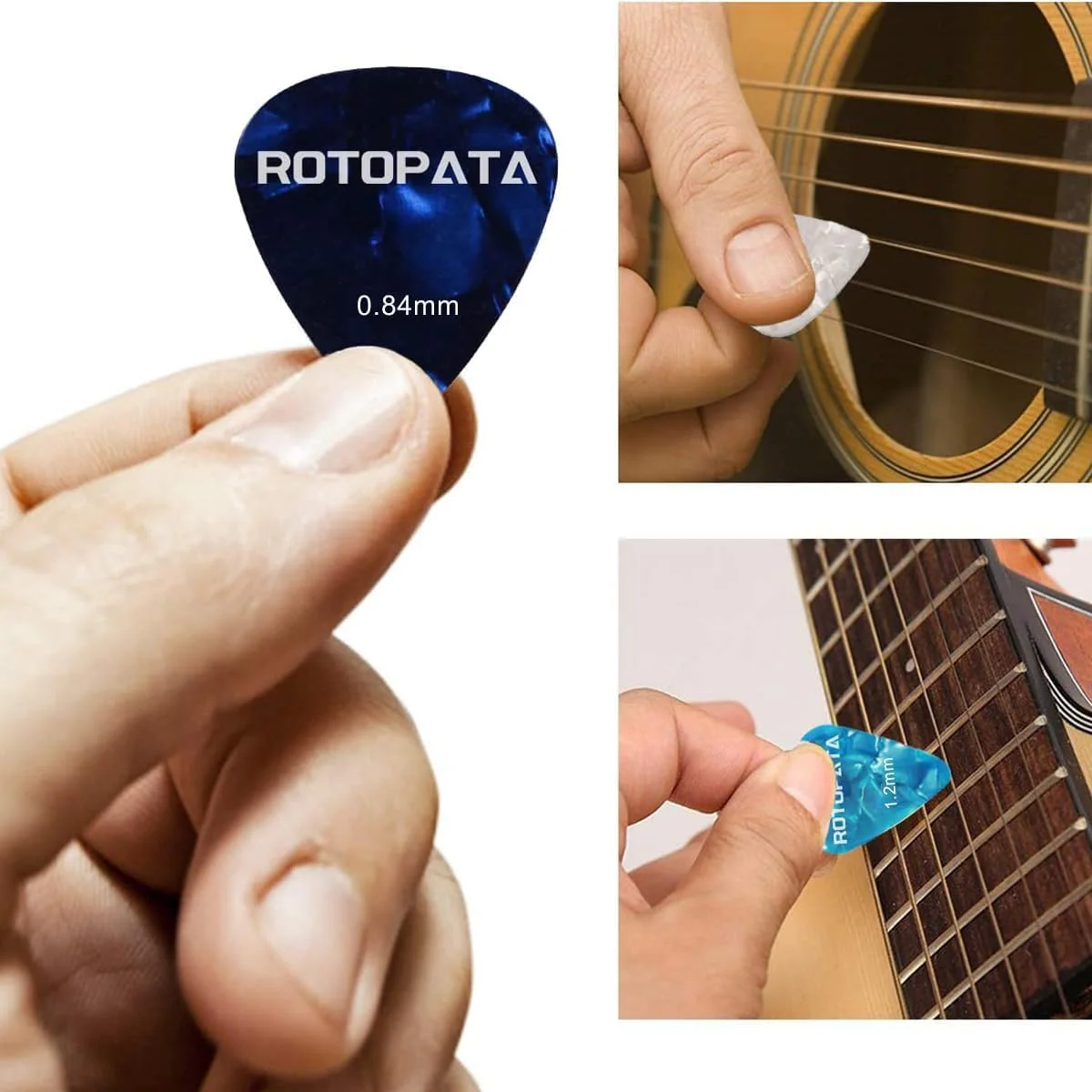 12 Pack Guitar Picks Plectrums with Organizer Storage Box, 0.58 0.84 1.2 mm Includes Thin Medium Heavy Thickness & Variety Colorful Celluloid Plectrums for Bass Electric Acoustic Guitars Ukulele - Image 3