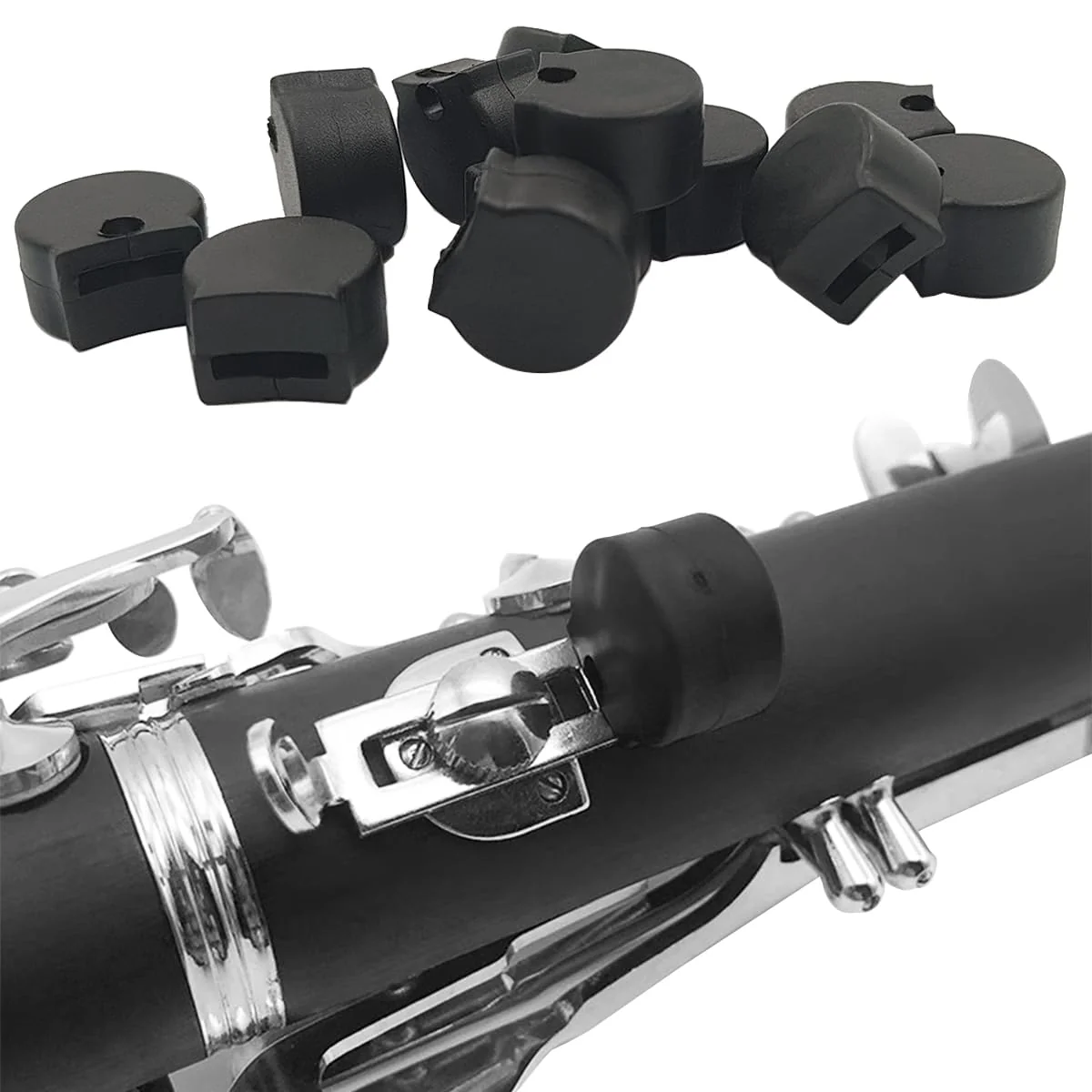12 Pack Rubber Clarinet Thumb Rest Cushion Protector Fit for Most Clarinet, Clarinet Thumb Rest Cushion, Black - Image 4