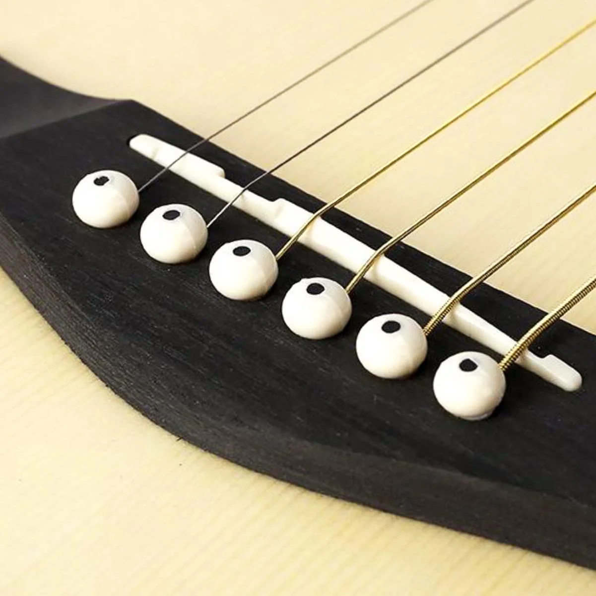 12 Pcs Acoustic Guitar Bridge Pins with Bridge Pin Puller Remover & Guitar Bridge Saddle Nut, Guitar Pegs Replacement Parts and Accessories 12 Pcs Pin Pegs - Image 3