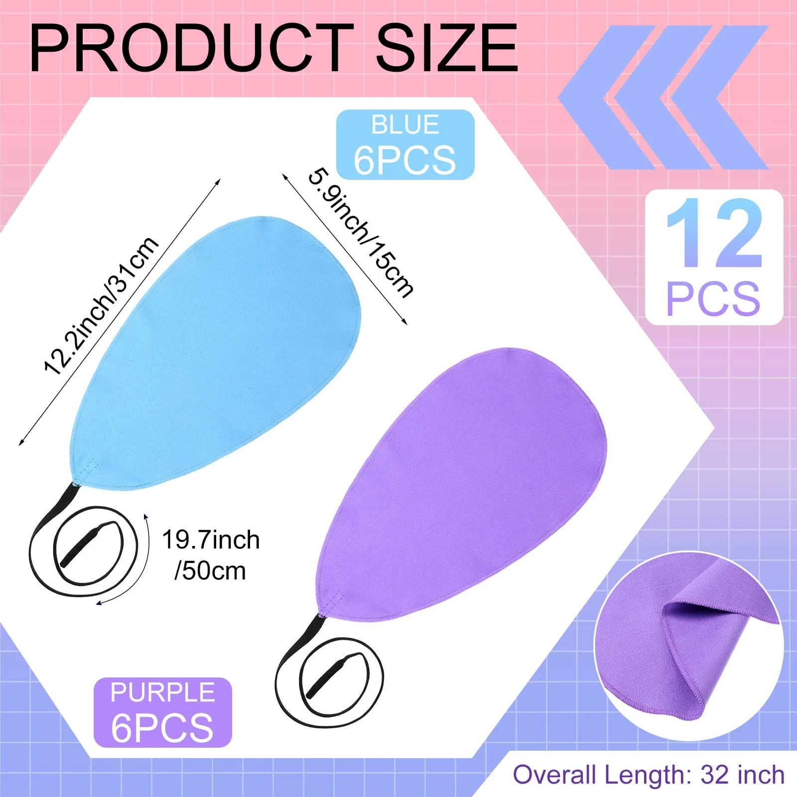 12 Pcs Clarinet Swab Cleaning Cloth Swab for Inside Tube Cloth Clarinet Cleaner Pull Through Instrument Cloth with Weighted String for Clarinet Flute Piccolo Sax Saxophone(Blue, Purple) Blue, Purple - Image 2