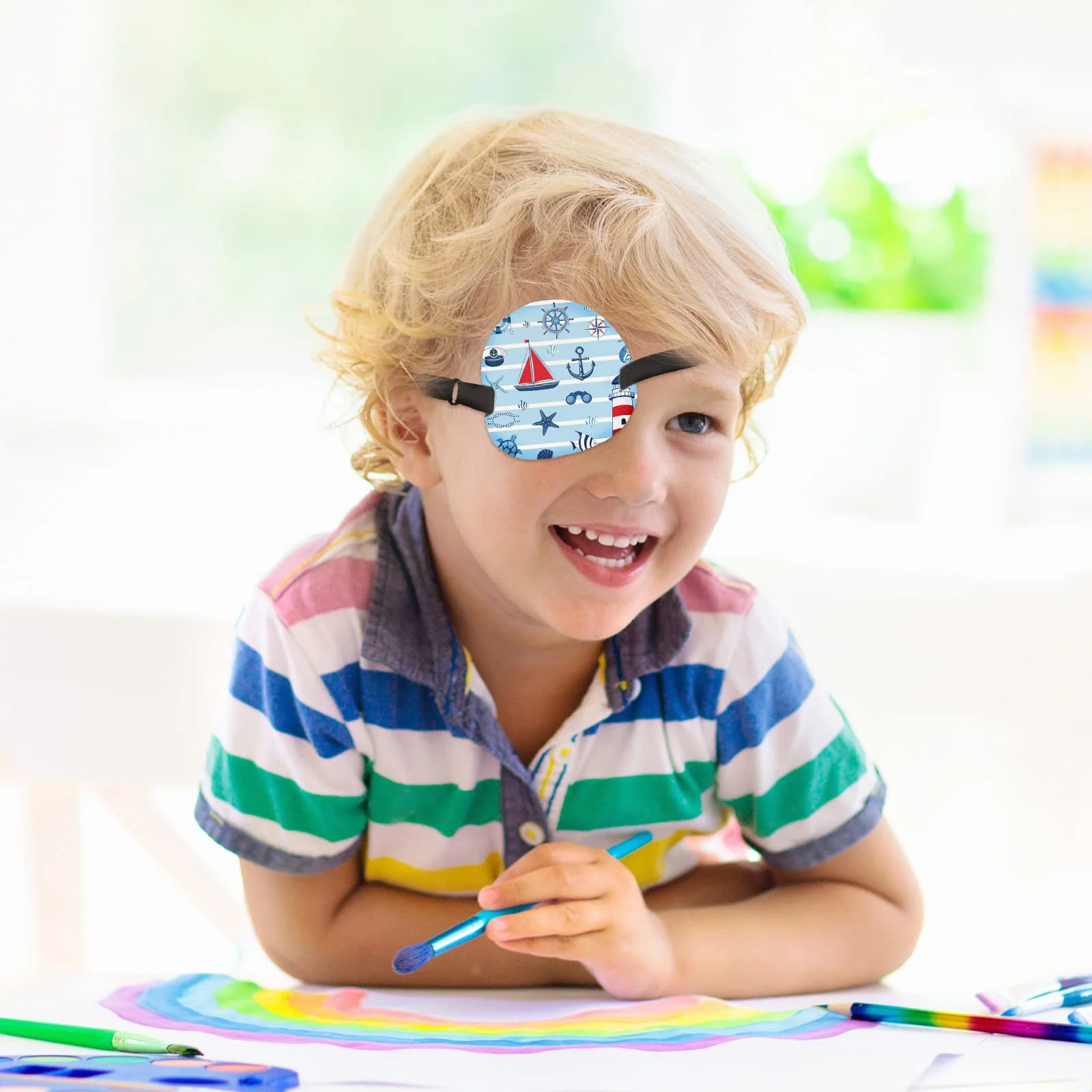 12 Pcs Eye Patches for Kids Adjustable Eye Patch Single Cute Reusable Cartoon Eyepatch with Elastic Strap Costume Accessories for Boys Funny Gifts Right or Left Eye Various Pattern - Image 5