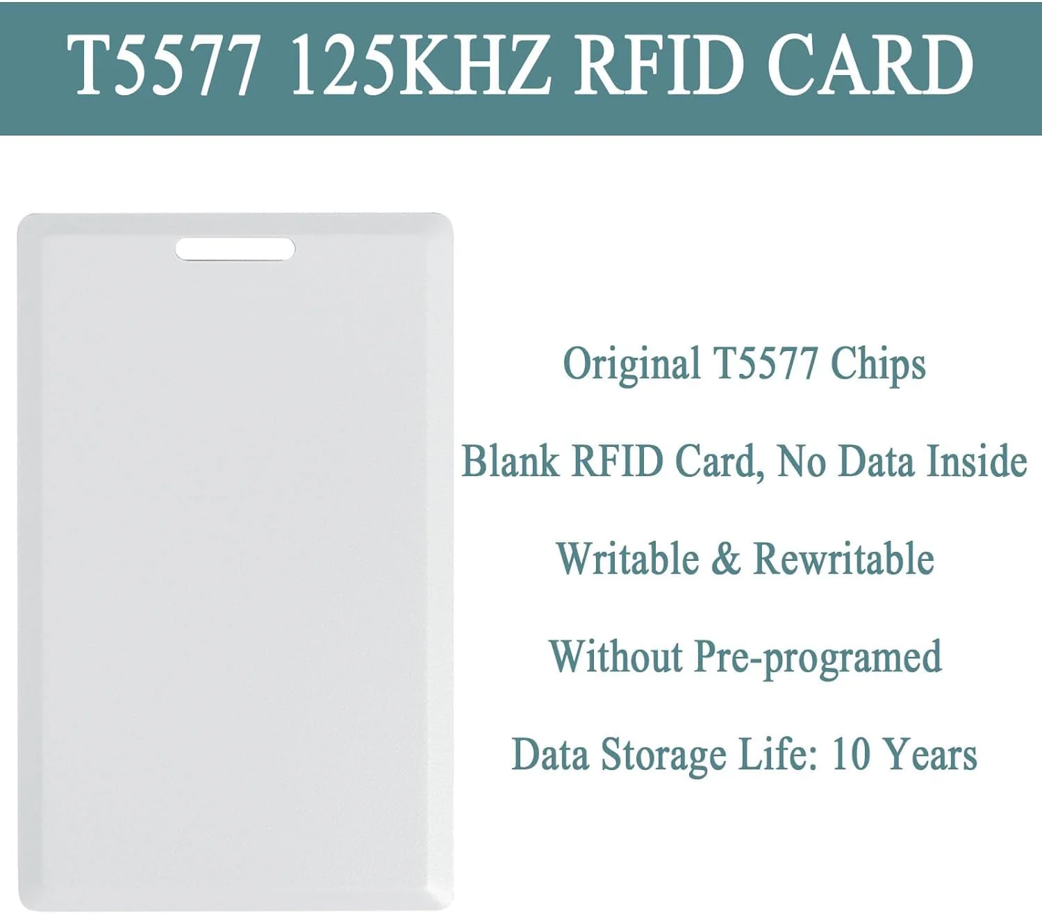 12 PCS T5577 Thick Smart Cards, Contactless 125khz RFID Rewritable Proximity Clamshell Weigand Prox Card, Compatible with 1386 1326 H10301 Format Readers and Keyless Entry Access Control Systems 12 PCS - Image 4