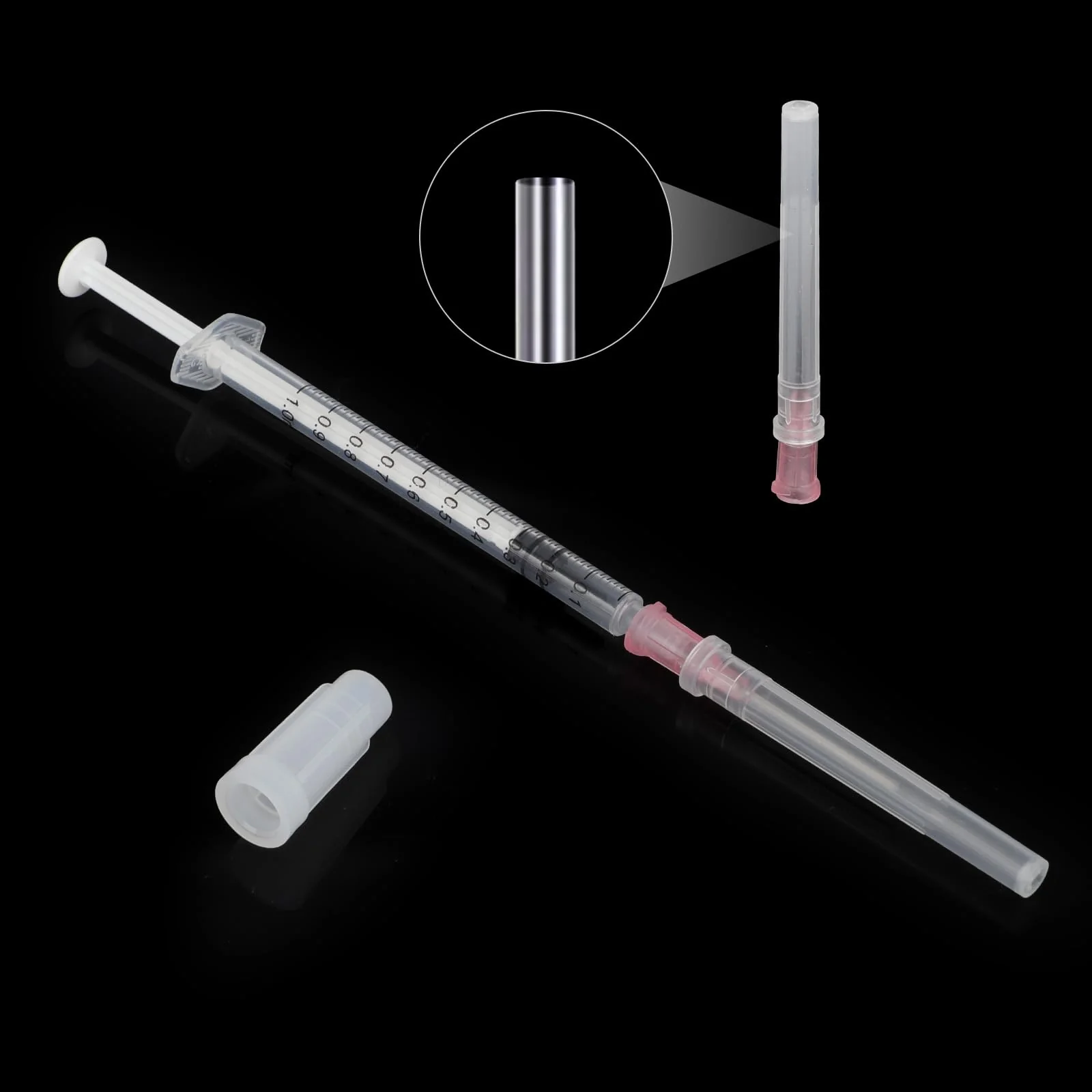 12-Piece 1 ml Syringe Set with Luer Plastic Syringe Set with Blunt Needles for Refilling, Measuring Oil, Glue, Liquids, Pets, Scientific Laboratories Syringe with Needle - Image 3