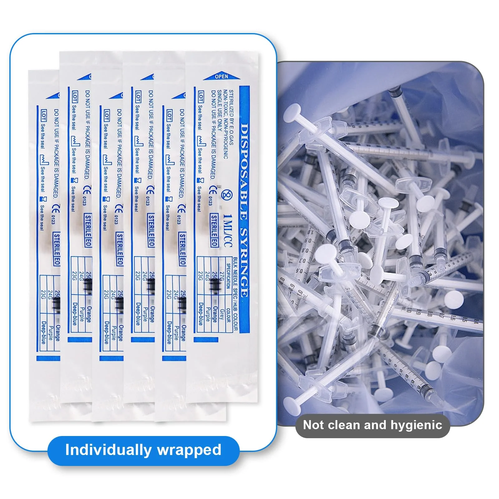 12-Piece 1 ml Syringe Set with Luer Plastic Syringe Set with Blunt Needles for Refilling, Measuring Oil, Glue, Liquids, Pets, Scientific Laboratories Syringe with Needle - Image 4