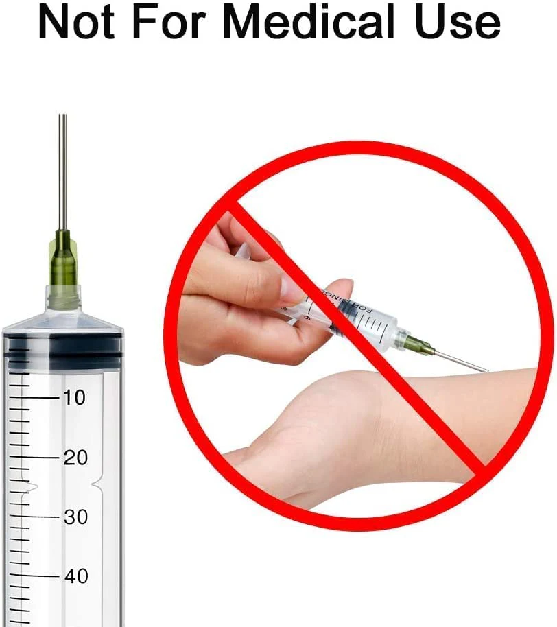 12 Plastic Syringes, 60 ml, Plastic Syringes with Cap, Dosing Syringe with Needle, Reusable Small Plastic Syringe for Liquid Measurement and Dispensing, Industrial, Animal Feeding - Image 5